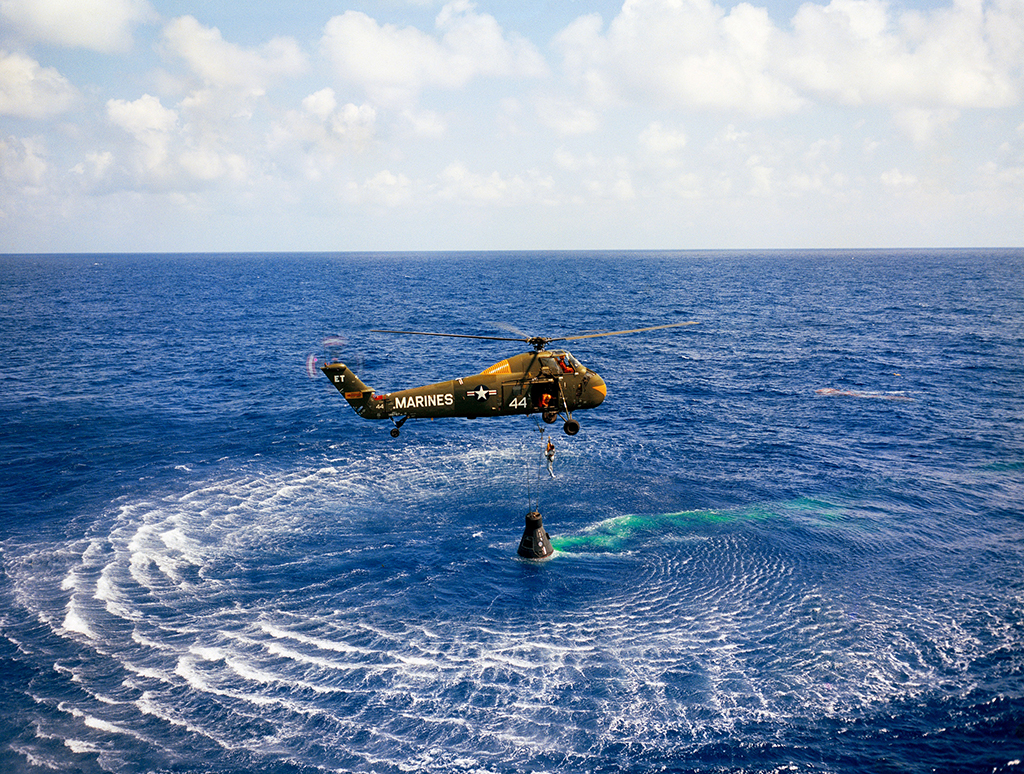 Helicopter 44 during Freedom 7 recovery