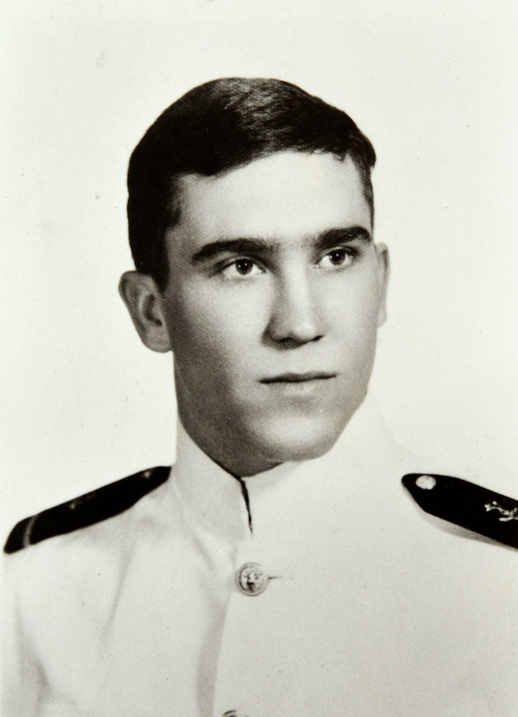 Photo of Michael Smith in his naval dress uniform