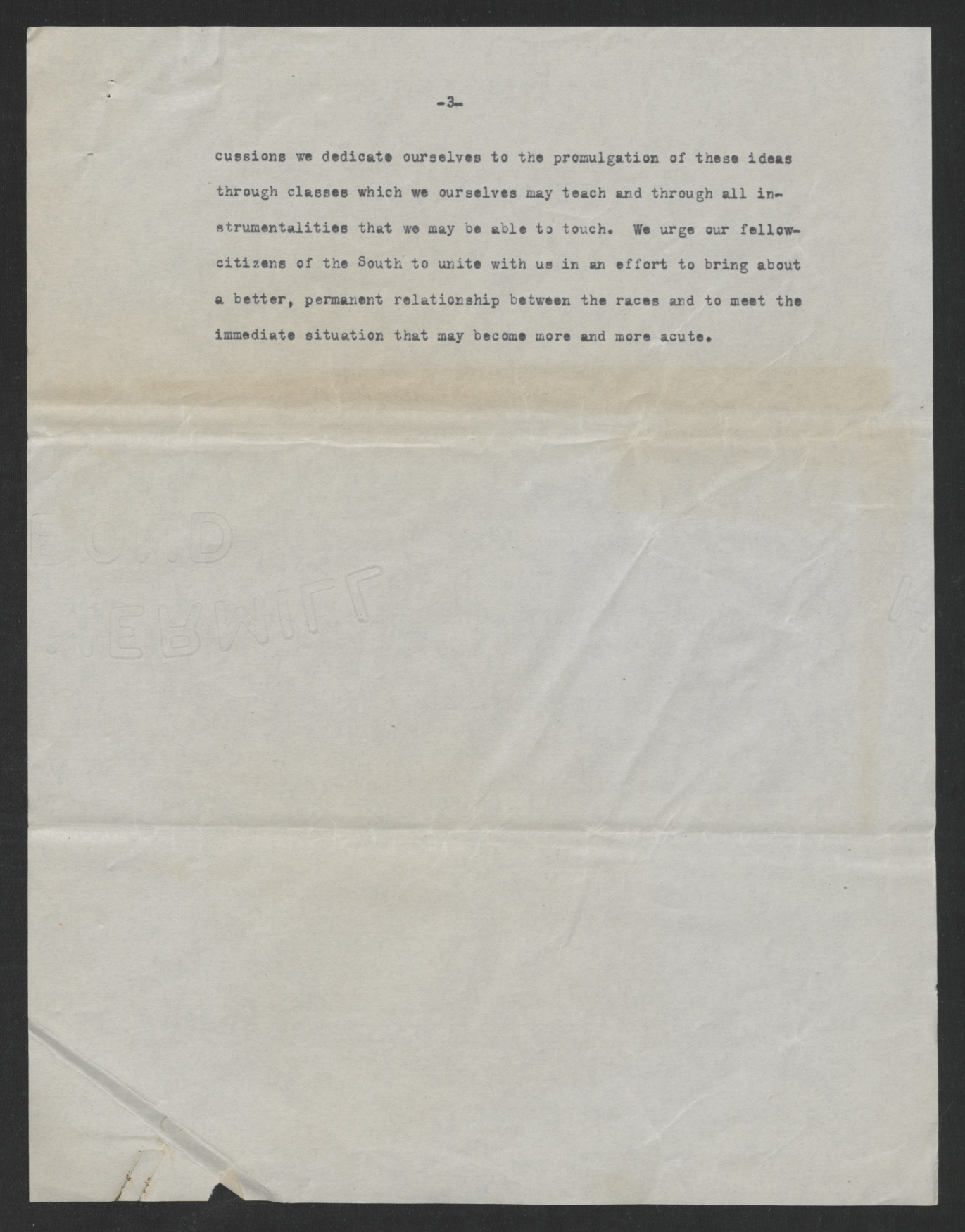 Resolution by the Southern Student Conference at Blue Ridge, June 13-22, 1919, Page 3