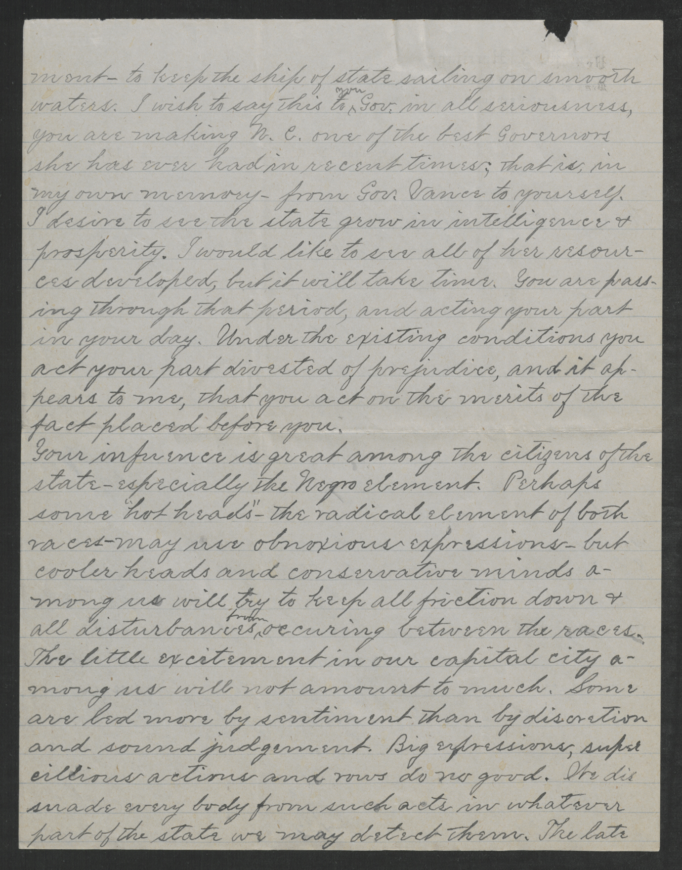 Letter from William J. Herritage to Gov. Thomas W. Bickett, July 14, 1919, page 2
