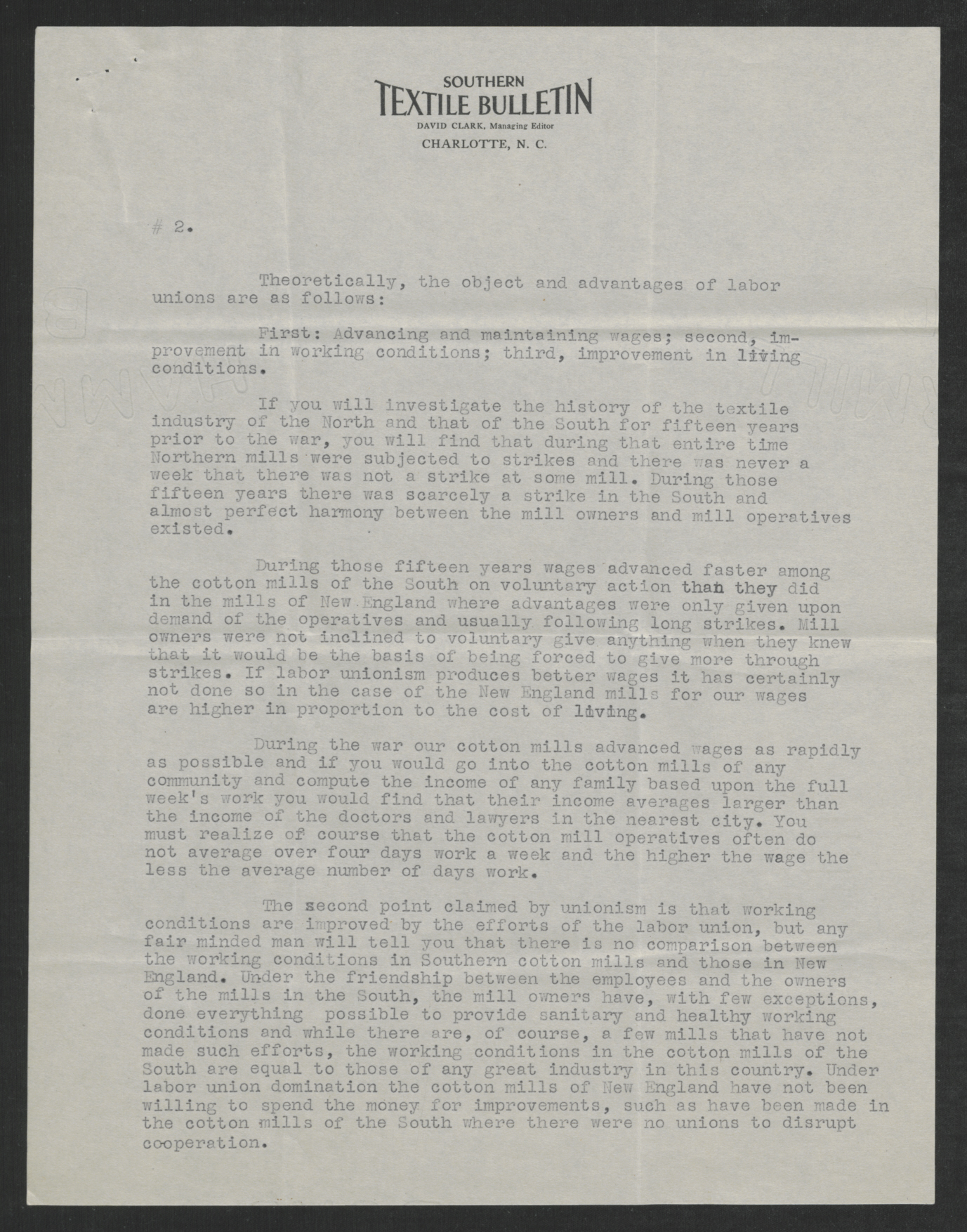 Letter from David Clark to Thomas W. Bickett, June 20, 1919, page 2