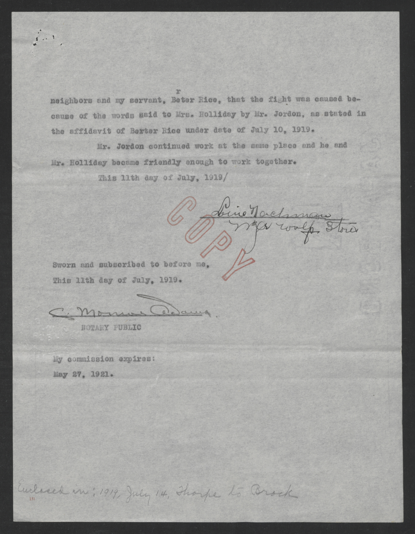 Affidavit of Louis Nachman, July 11, 1919, page 2