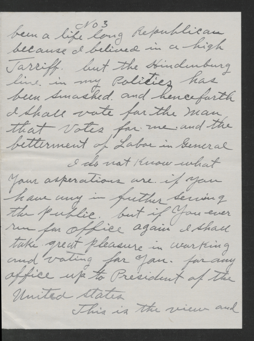 Letter from Charles R. Hilton to Thomas W. Bickett, September 29, 1919, page 3