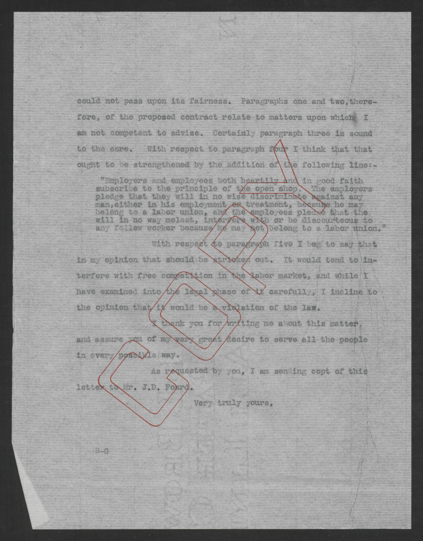 Letter from Thomas W. Bickett to Thomas L. Conder, October 3, 1919, page 2