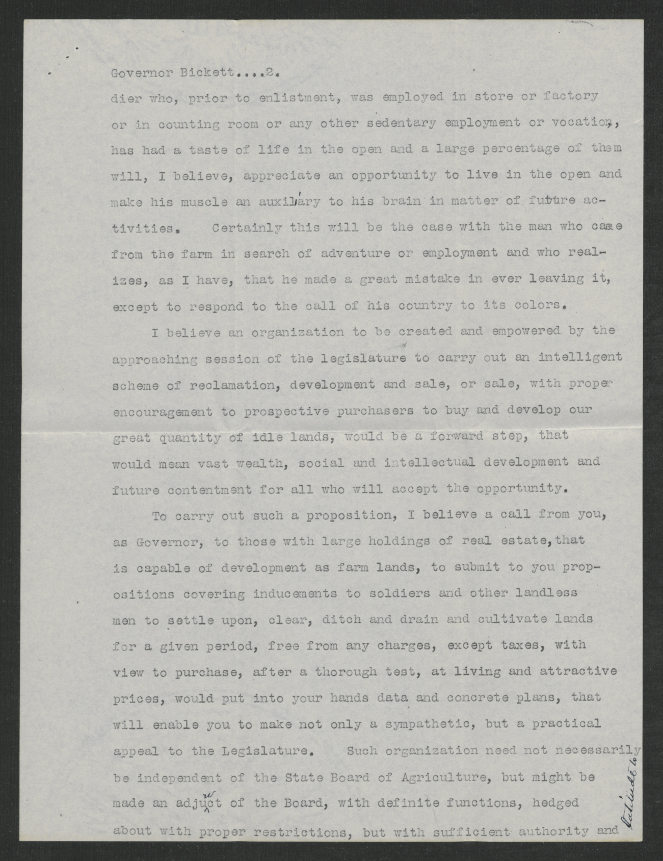 Letter from Samuel S. Mann to Thomas W. Bickett, December 16, 1918, page 2