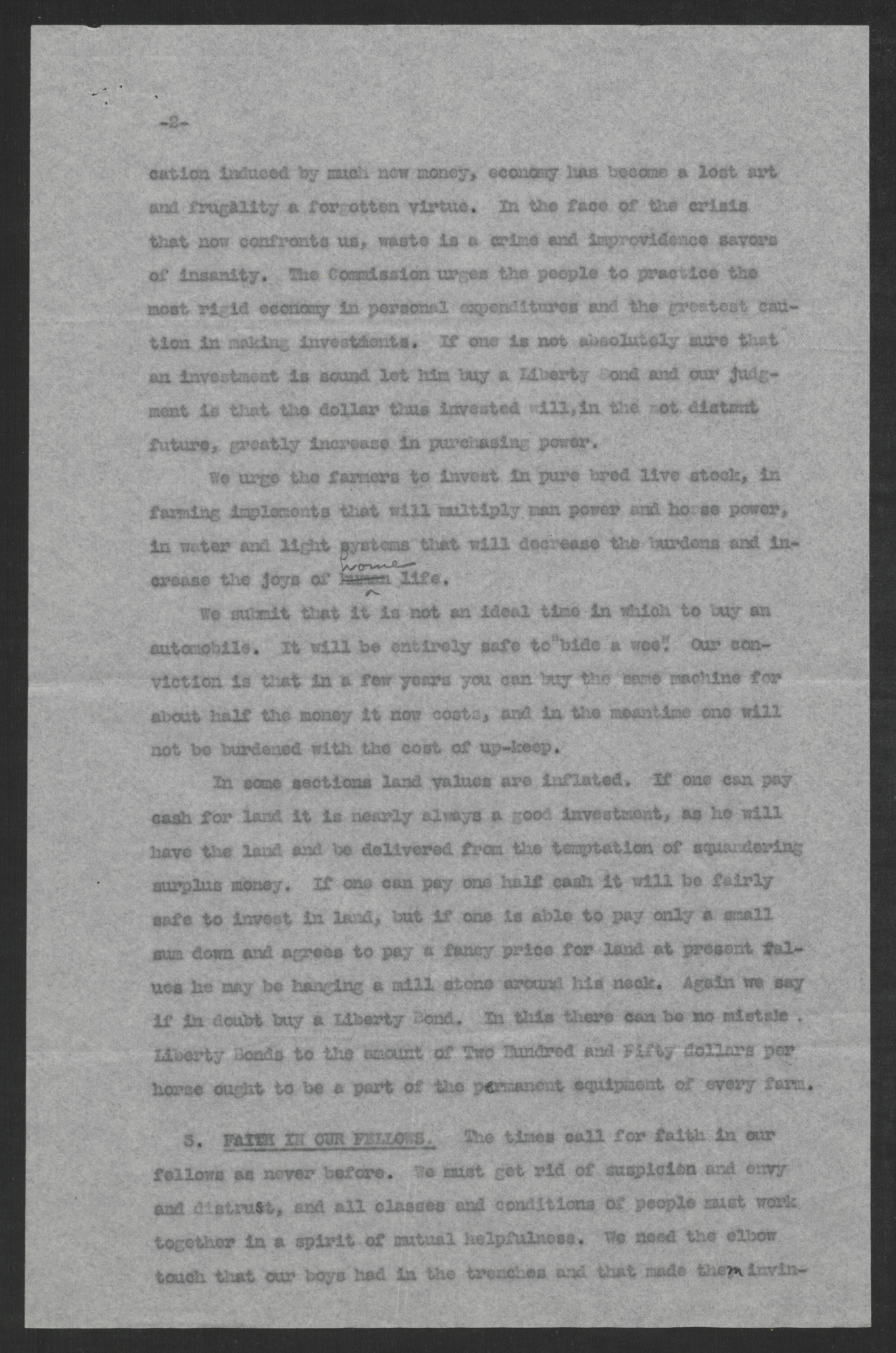 Preliminary Statement of the State Reconstruction Commission by Governor Thomas W. Bickett, October 29, 1919, page 2