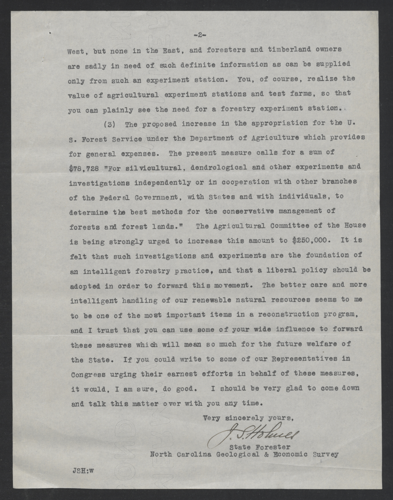 Letter from John S. Holmes to Thomas W. Bickett, January 5, 1920, page 2