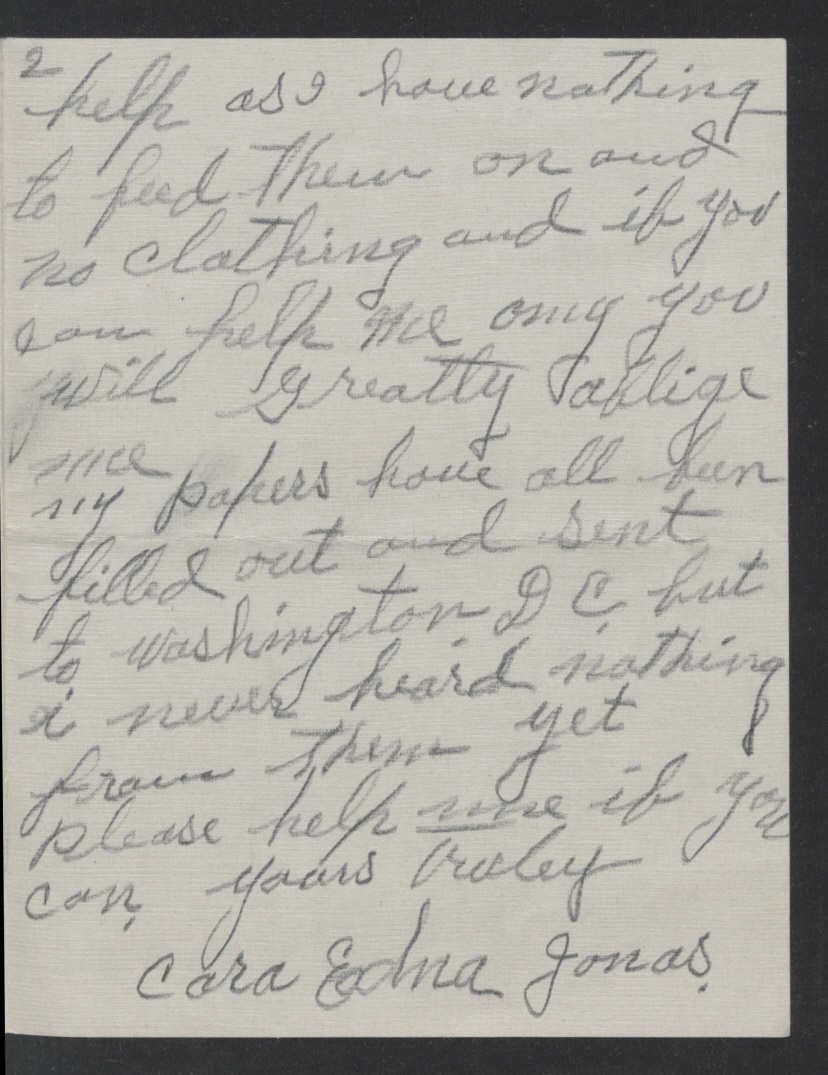 Letter from Cara E. R. Jonas to Thomas W. Bickett, January 3, 1918, page 2