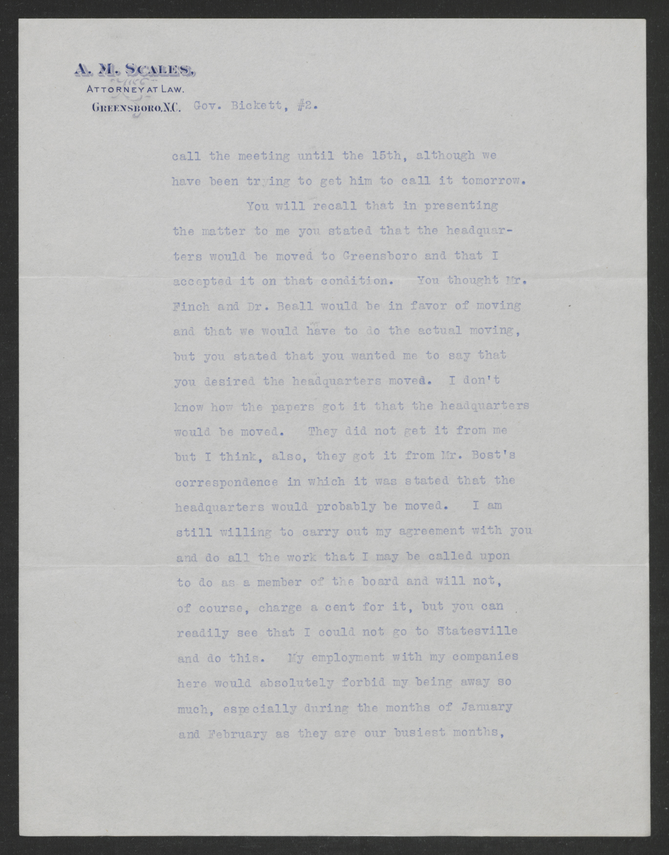 Letter from Alfred M. Scales to Thomas W. Bickett, January 7, 1918, page 2