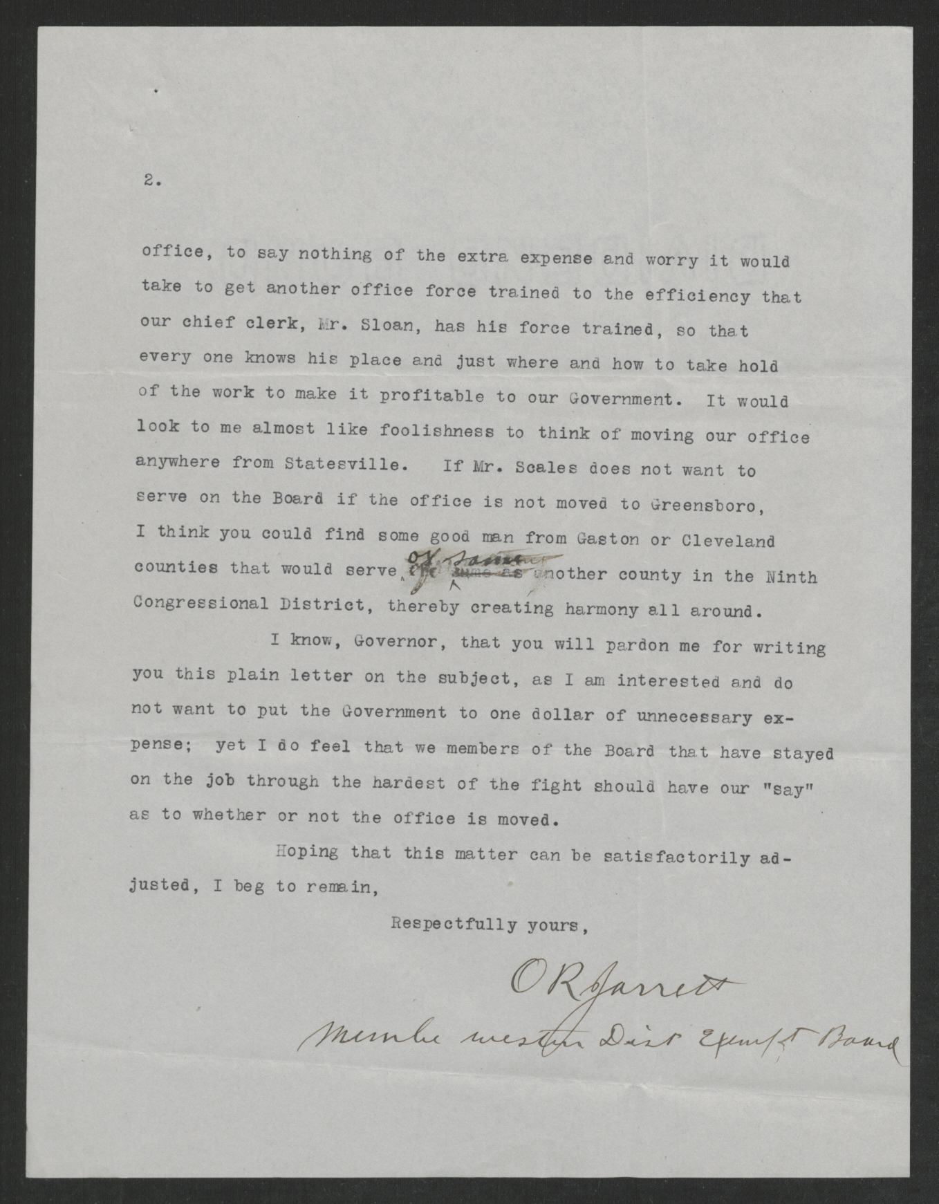 Letter from Otto R. Jarrett to Thomas W. Bickett, January 8, 1918, page 2