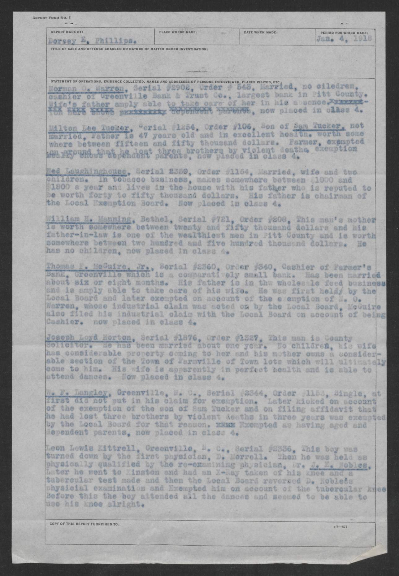 Report on Alleged Partiality of the Pitt County Exemption Board, January 10, 1918, page 2