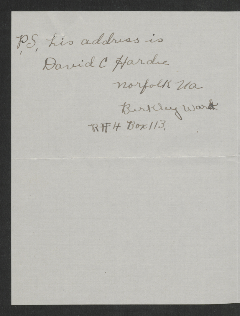Letter from Mrs. David C. Hardee to Thomas W. Bickett, January 20, 1918, page 3