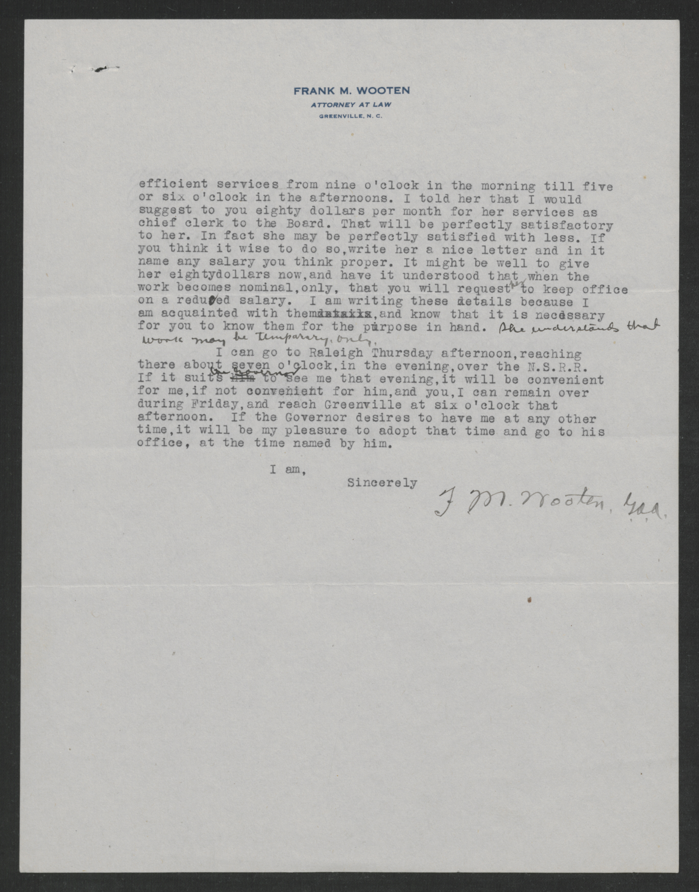 Letter from Frank M. Wooten to John D. Langston, February 5, 1918, page 2