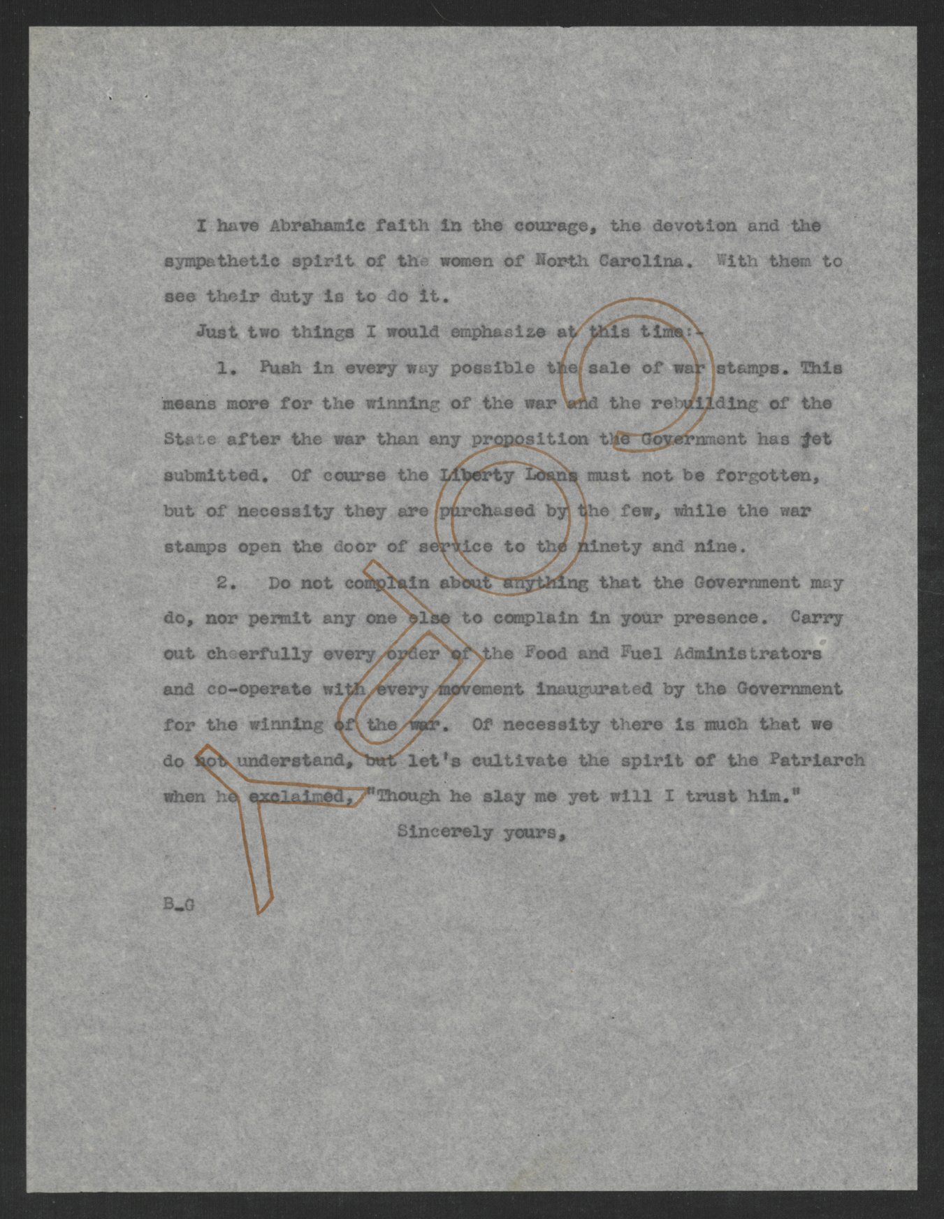 Letter from Thomas W. Bickett to Kate A. B. Johnson, February 18, 1918, page 2