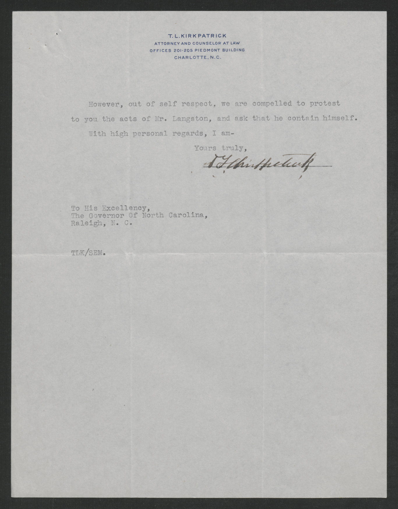 Letter from Thomas L. Kirkpatrick to Thomas W. Bickett, April 10, 1918, page 2