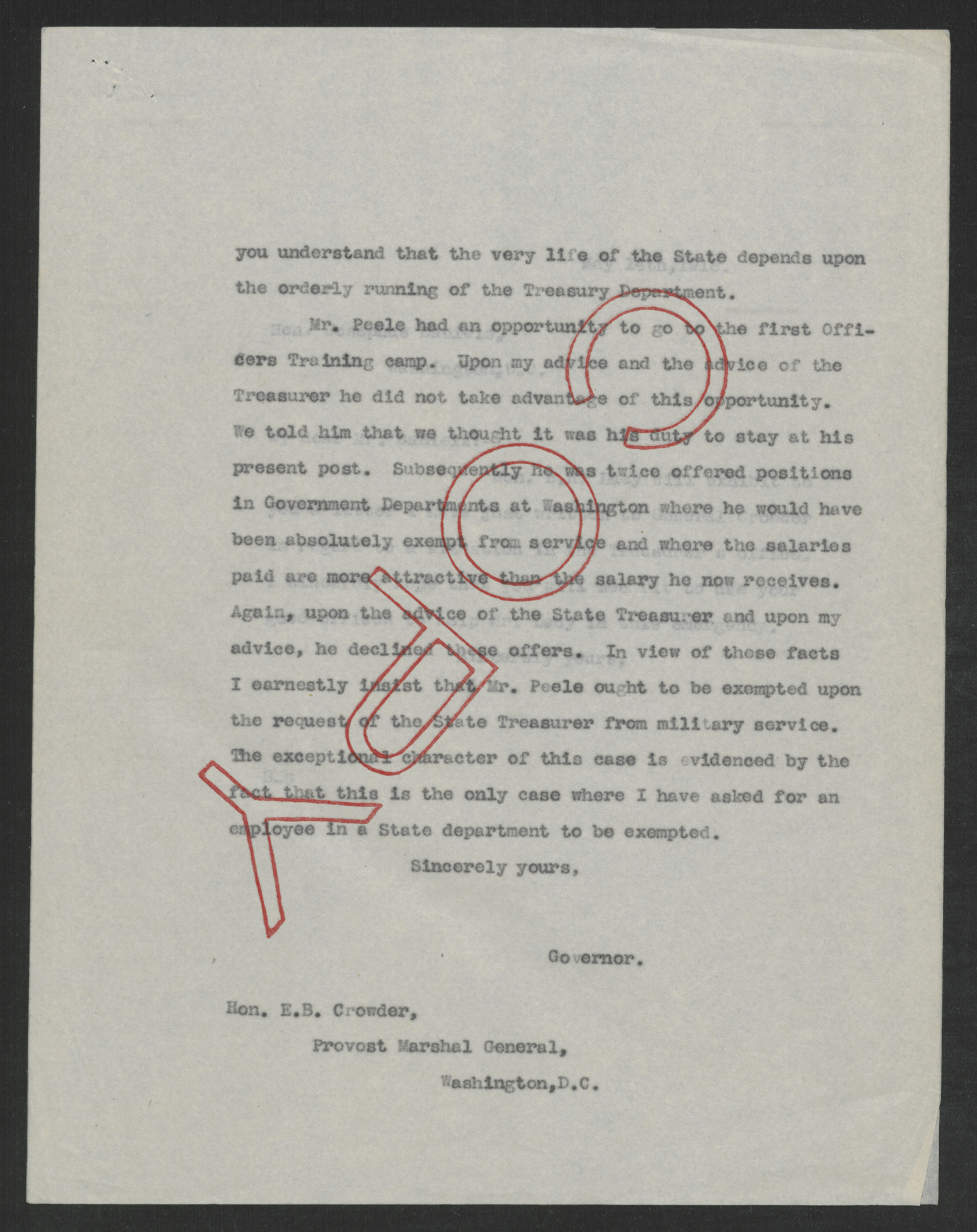 Letter from Thomas W. Bickett to Enoch H. Crowder, May 14, 1918, page 2