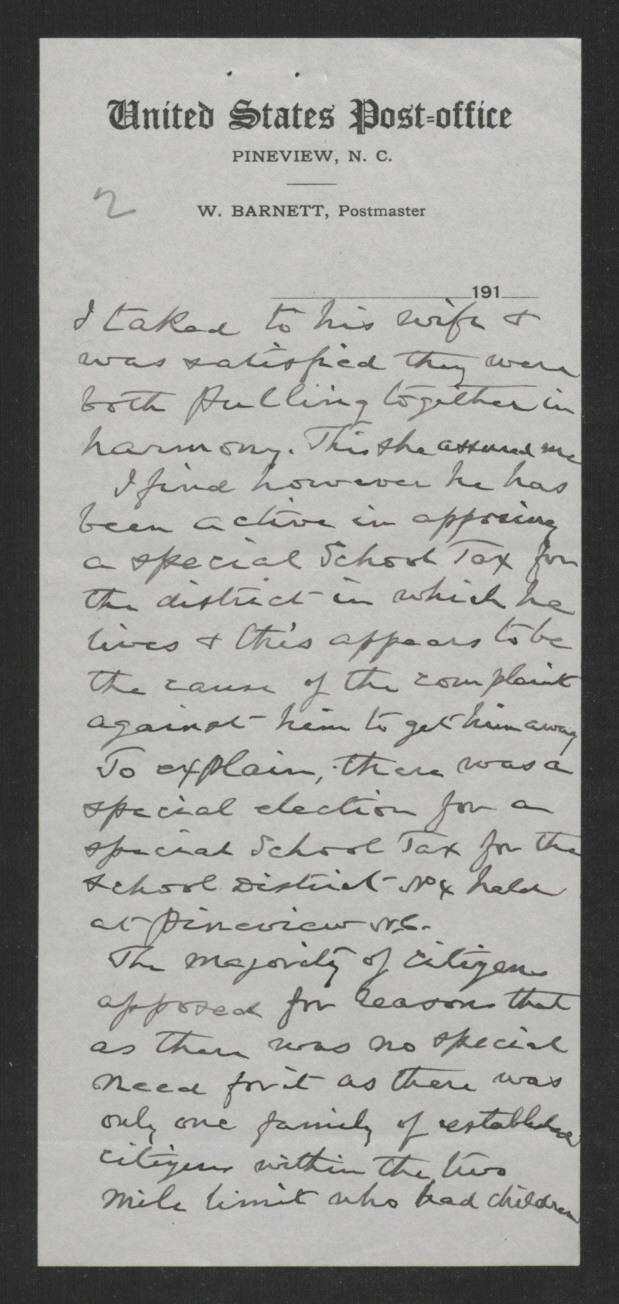 Letter from William Barnett to Felix M. McKay, July 8, 1918, page 2