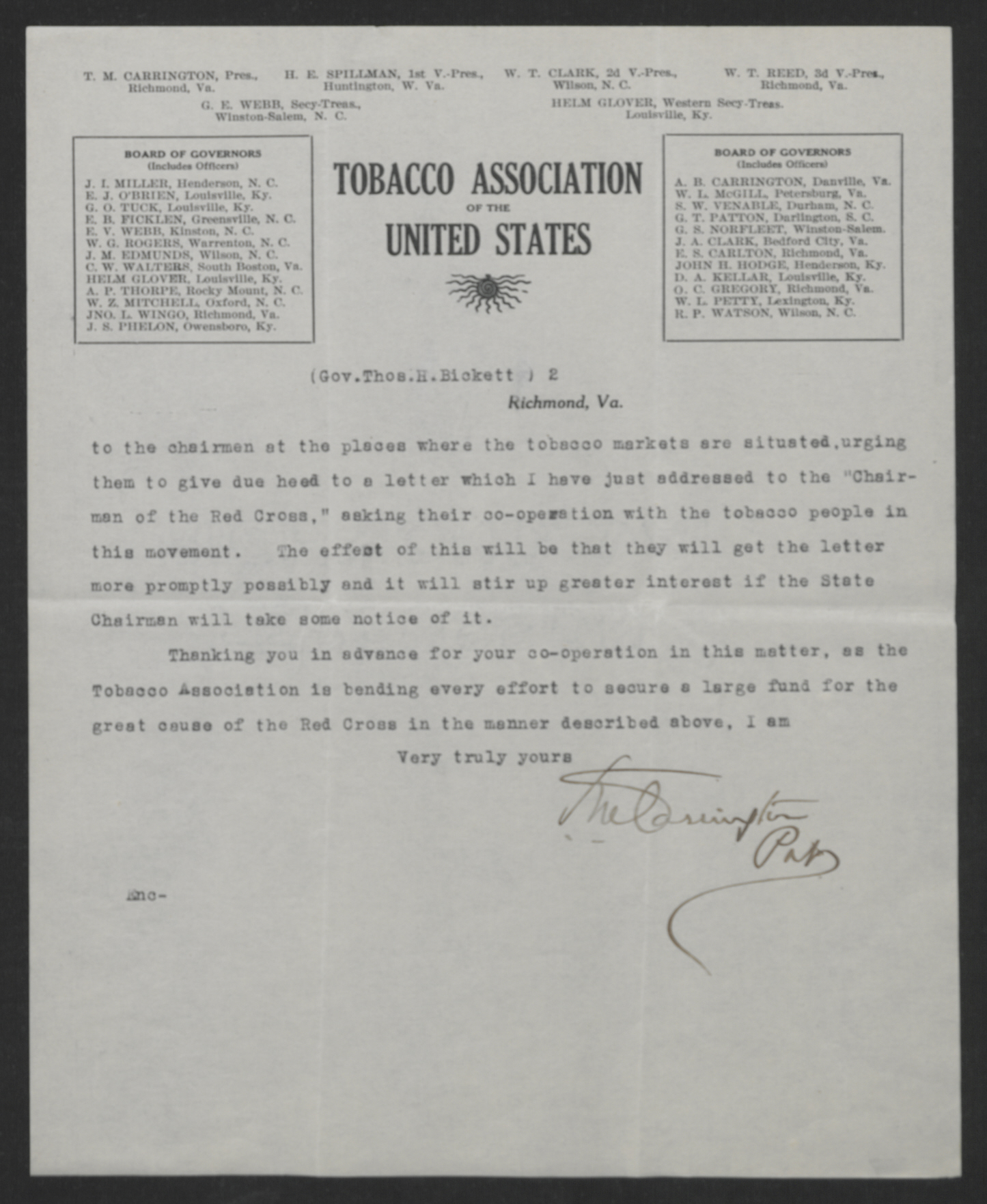 Letter from Tazewell M. Carrington to Thomas W. Bickett, August 21, 1918, page 2