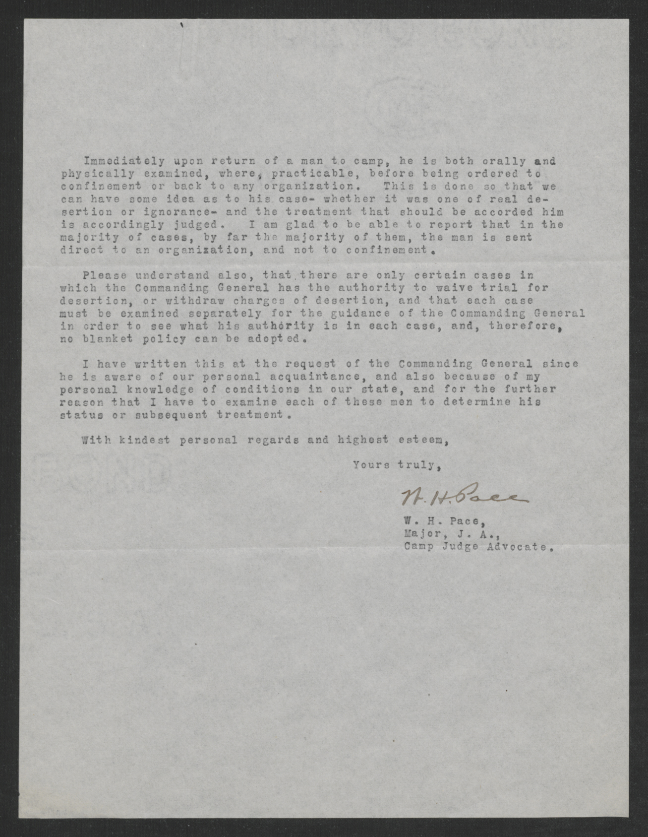 Letter from William H. Pace to Thomas W. Bickett, November 14, 1918, page 2