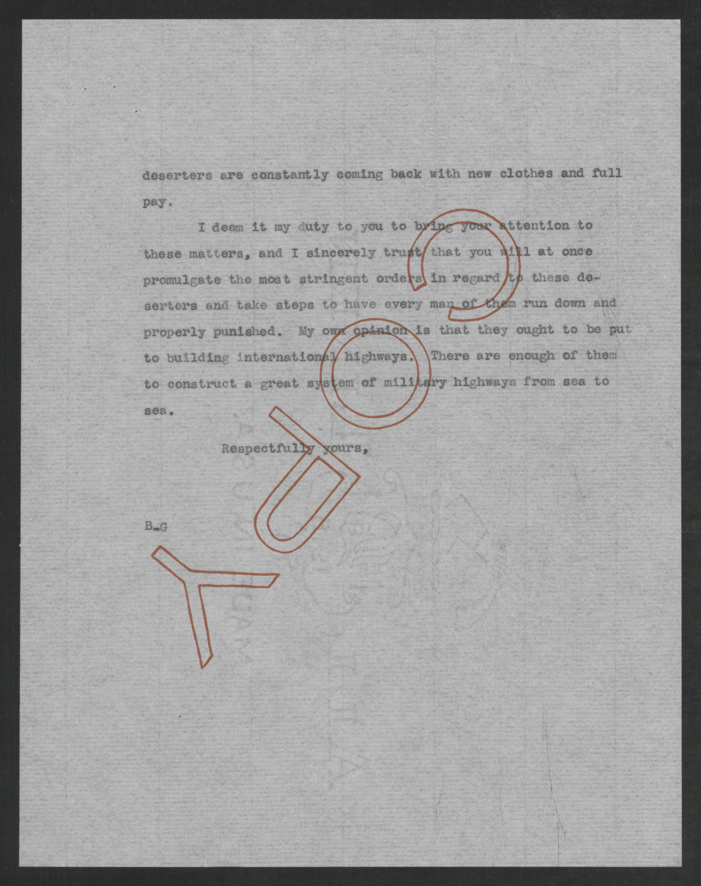 Letter from Thomas W. Bickett to Newton D. Baker, February 1, 1919, page 2