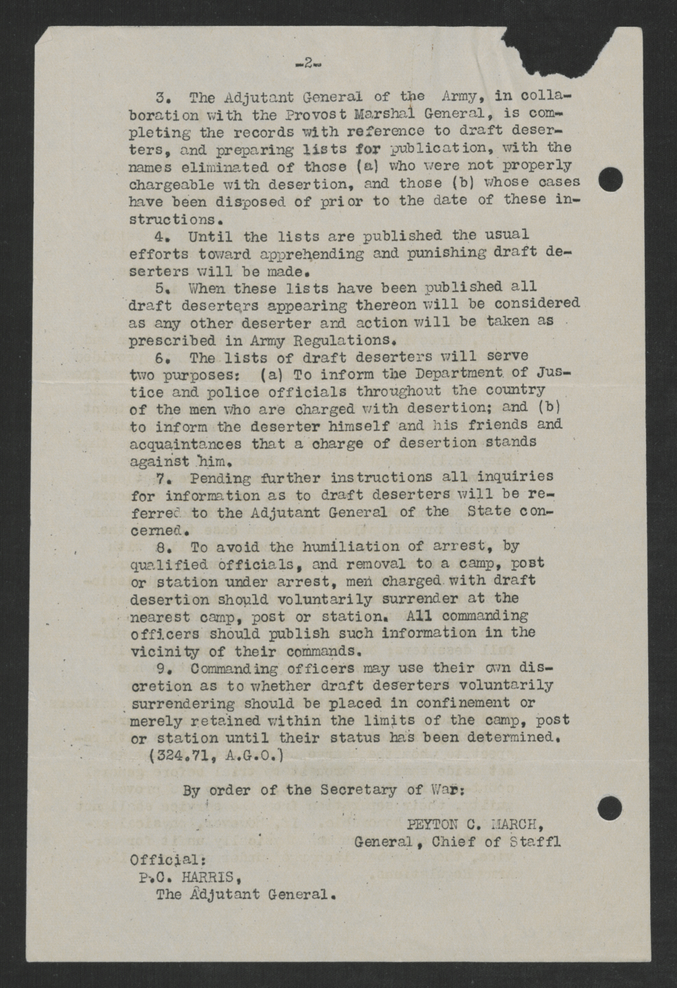 War Department Circular No. 75, February 10, 1919, page 2