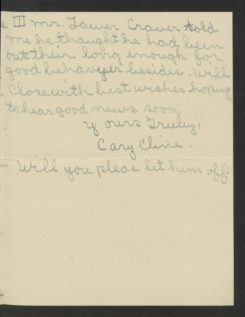 Cline to Bickett, November 14, 1919, page 3