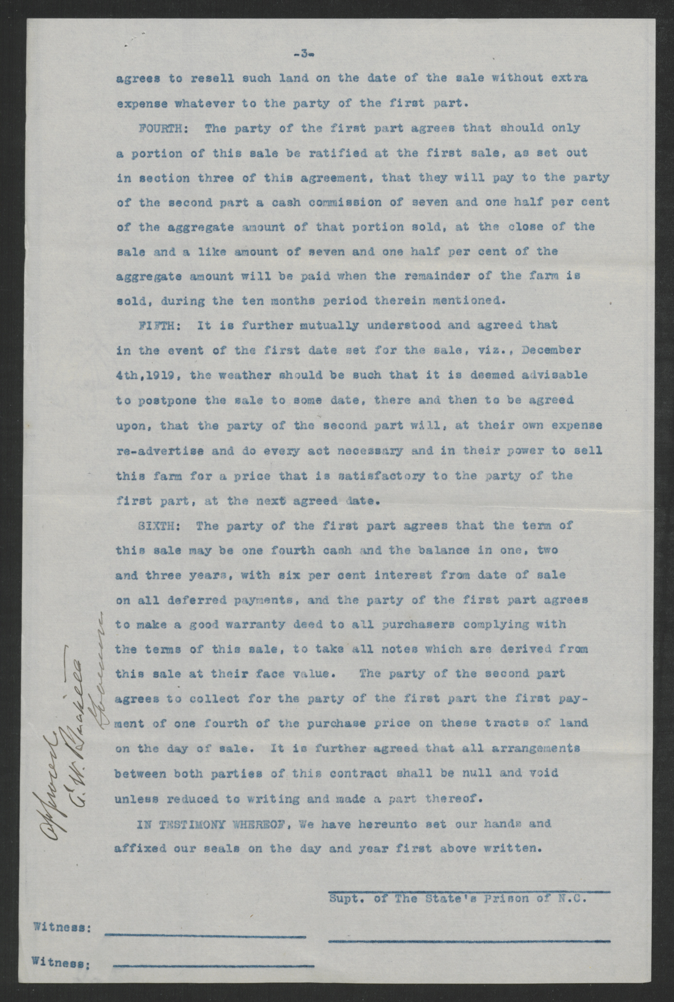 Contract for Sale of State Prison Farm, November 14, 1919, page 3