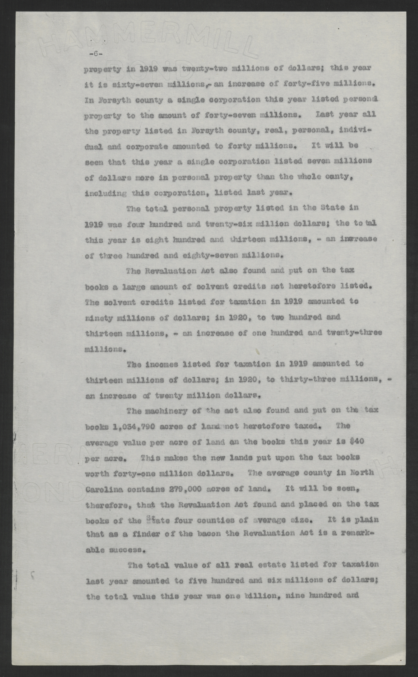 First Message of Governor Bickett to the Special Session of the General Assembly, August 10, 1920, page 6