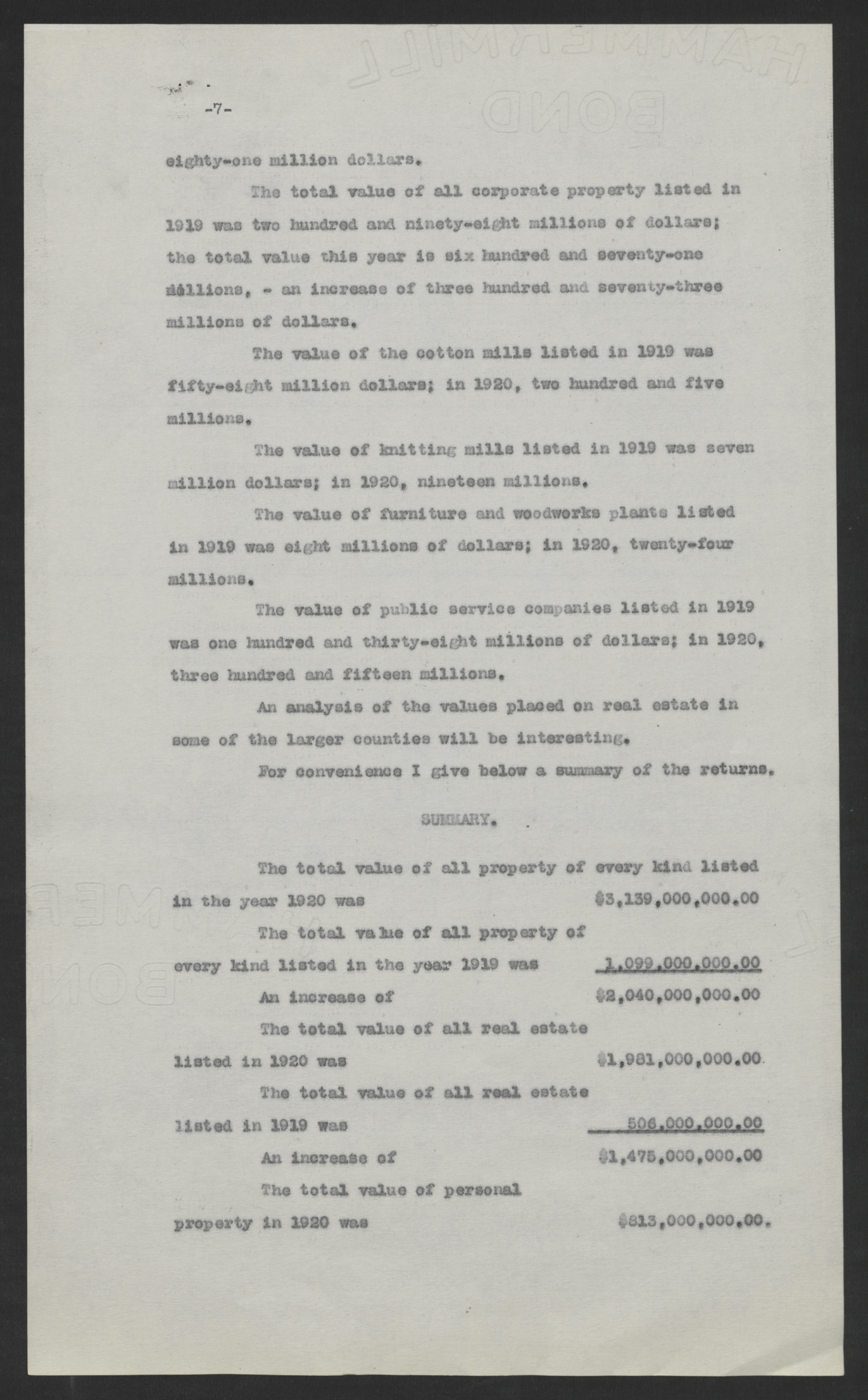 First Message of Governor Bickett to the Special Session of the General Assembly, August 10, 1920, page 7