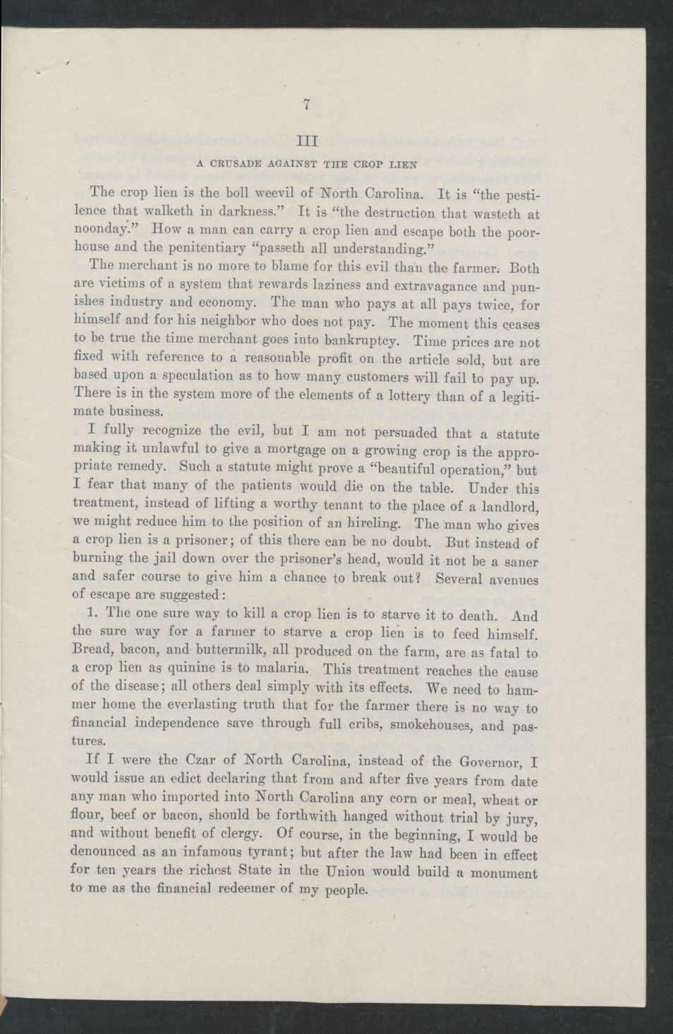 Inaugural Address of Governor Thomas W. Bickett to the General Assembly, January 11, 1917, page 5