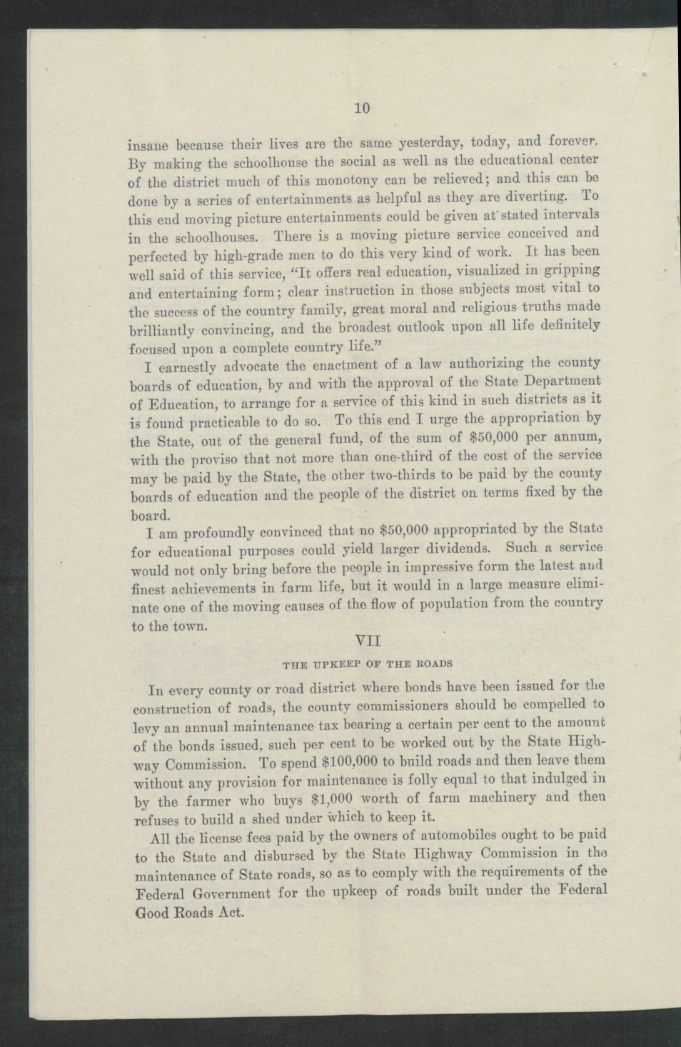 Inaugural Address of Governor Thomas W. Bickett to the General Assembly, January 11, 1917, page 8