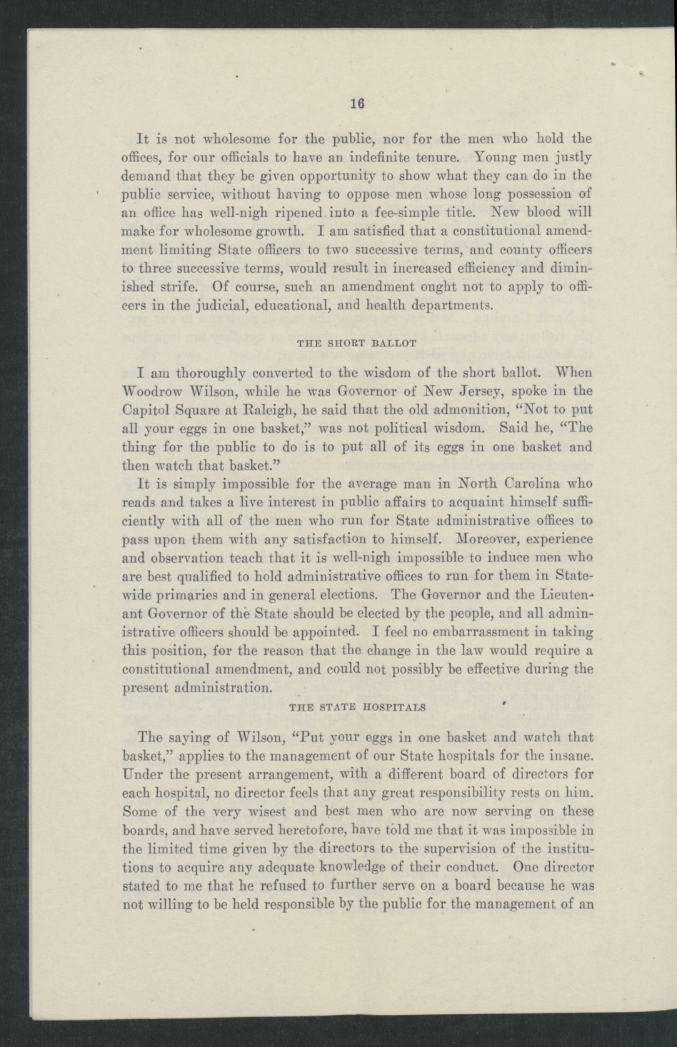 Inaugural Address of Governor Thomas W. Bickett to the General Assembly, January 11, 1917, page 14
