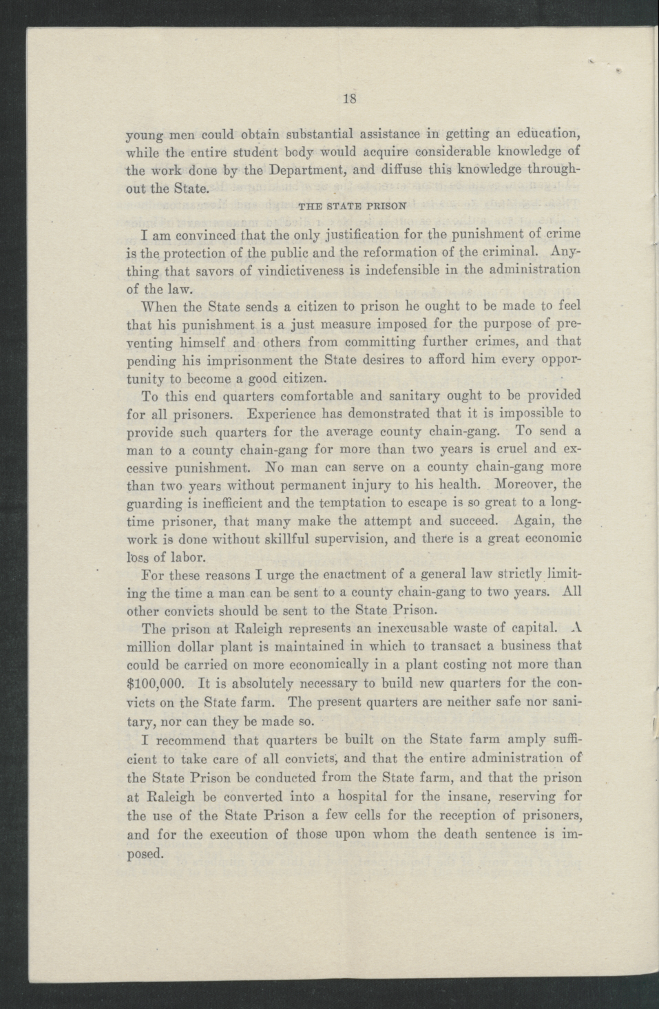 Inaugural Address of Governor Thomas W. Bickett to the General Assembly, January 11, 1917, page 16