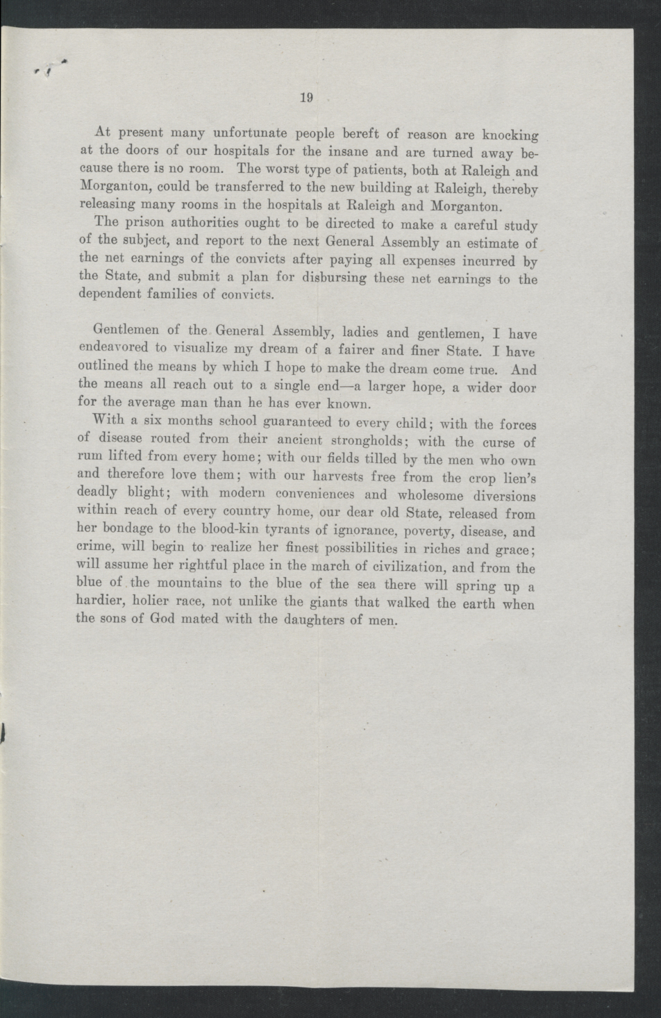 Inaugural Address of Governor Thomas W. Bickett to the General Assembly, January 11, 1917, page 17