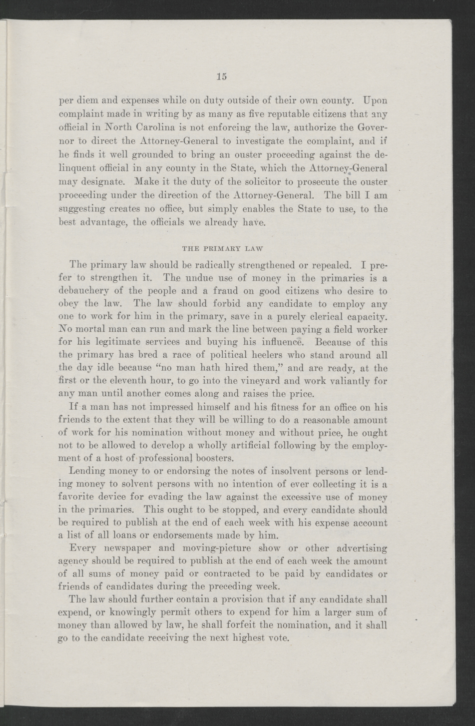 Biennial Message of Governor Thomas W. Bickett to the General Assembly, January 9, 1919, page 13