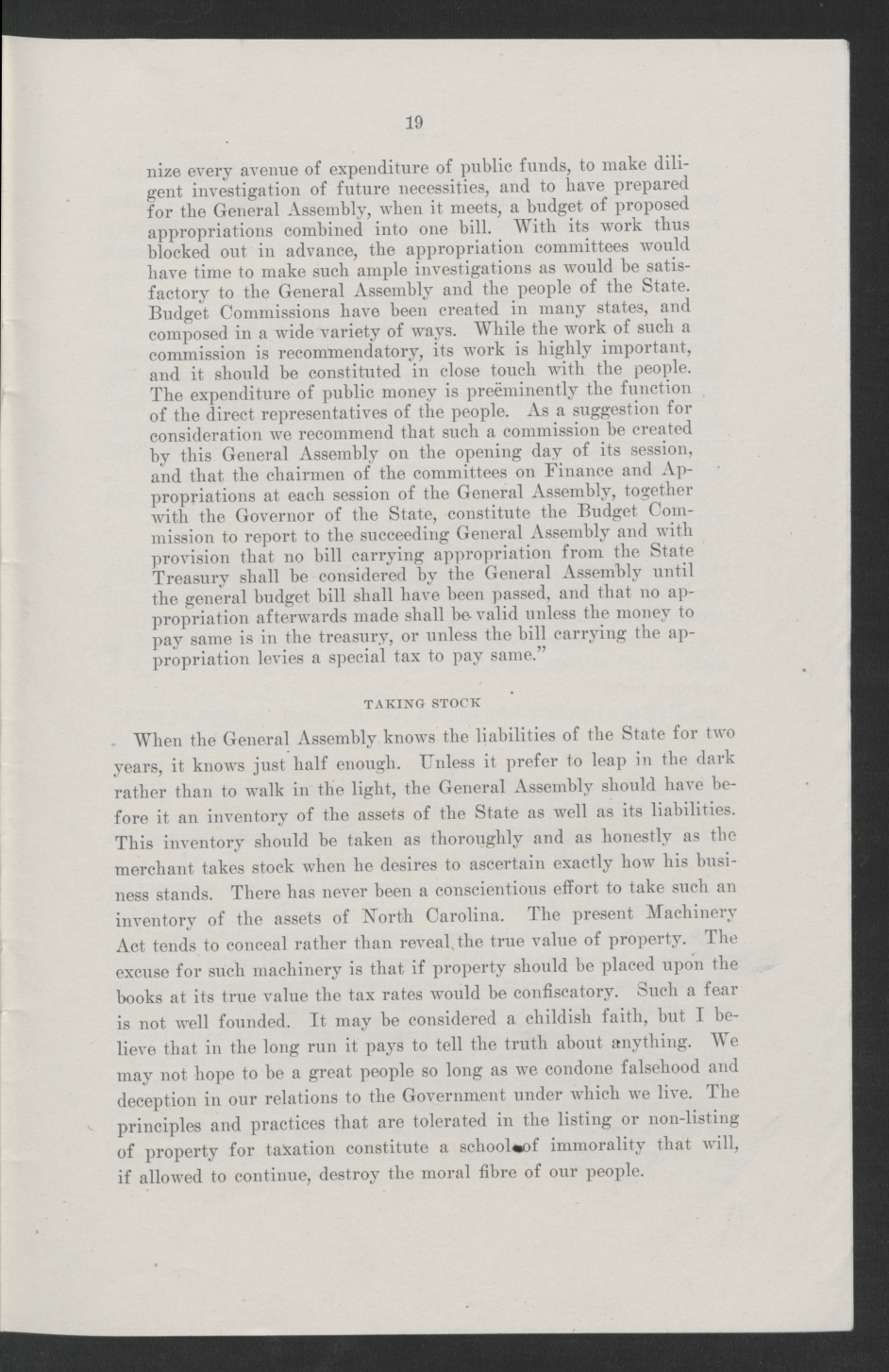 Biennial Message of Governor Thomas W. Bickett to the General Assembly, January 9, 1919, page 17