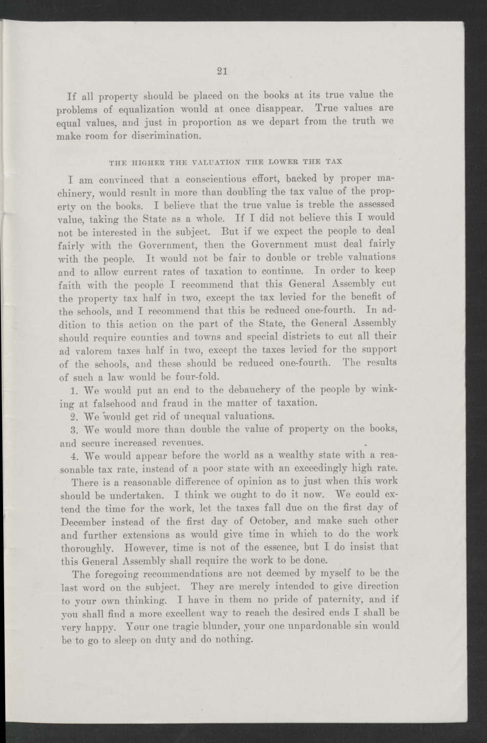 Biennial Message of Governor Thomas W. Bickett to the General Assembly, January 9, 1919, page 19