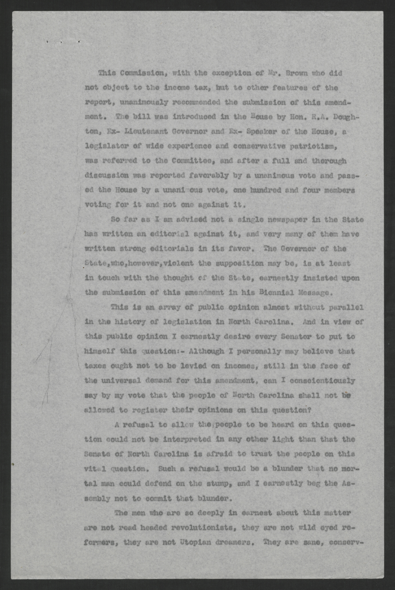 Special Message of Governor Thomas W. Bickett to the State Senate, February 28, 1919, page 2