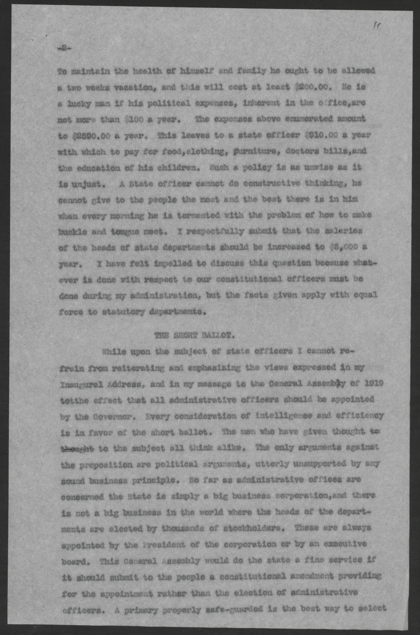 Final Message of Gov. Thomas W. Bickett to the General Assembly of 1921, January 7, 1921, page 2