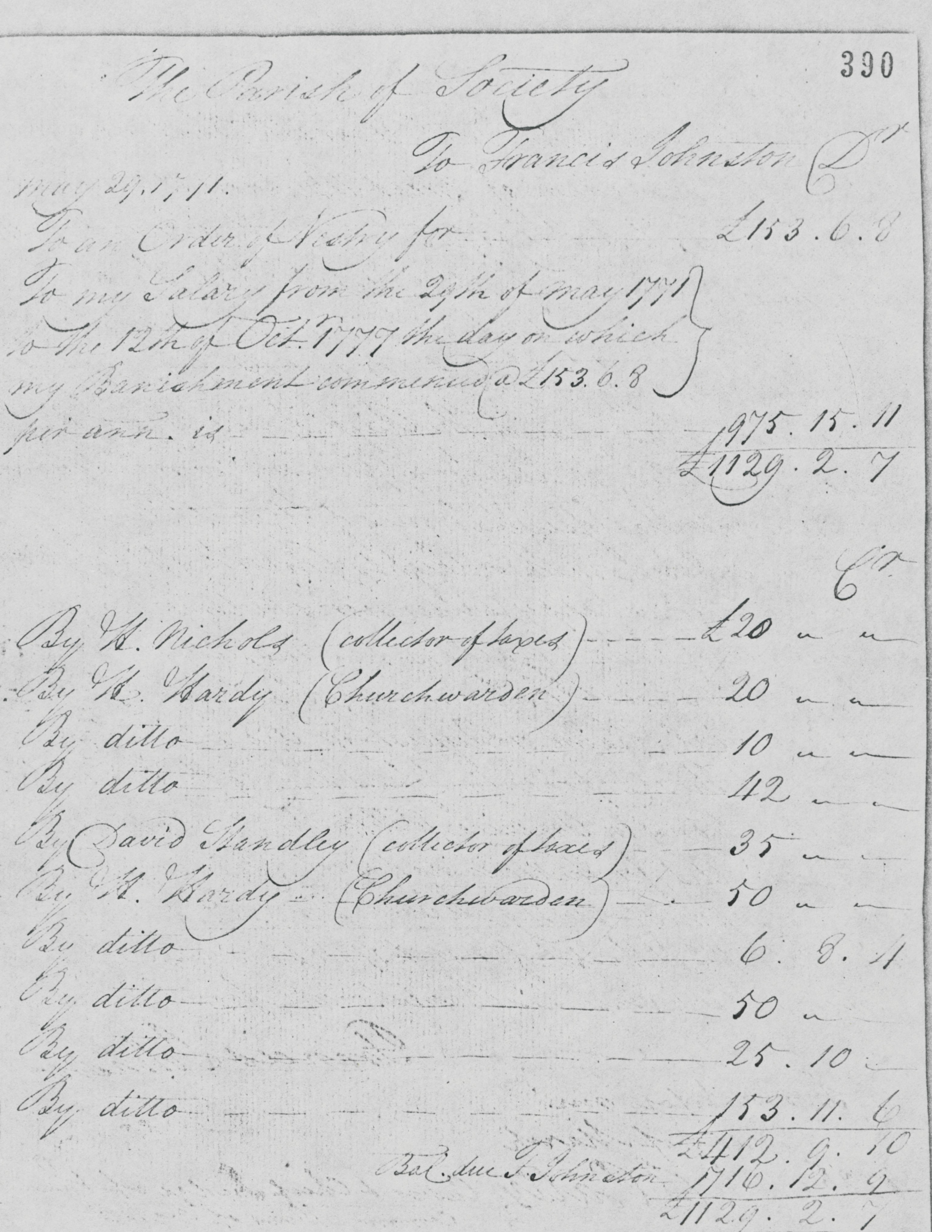 Claim from Francis Johnston to the Commissioners of American Claims, 29 May 1791, page 3