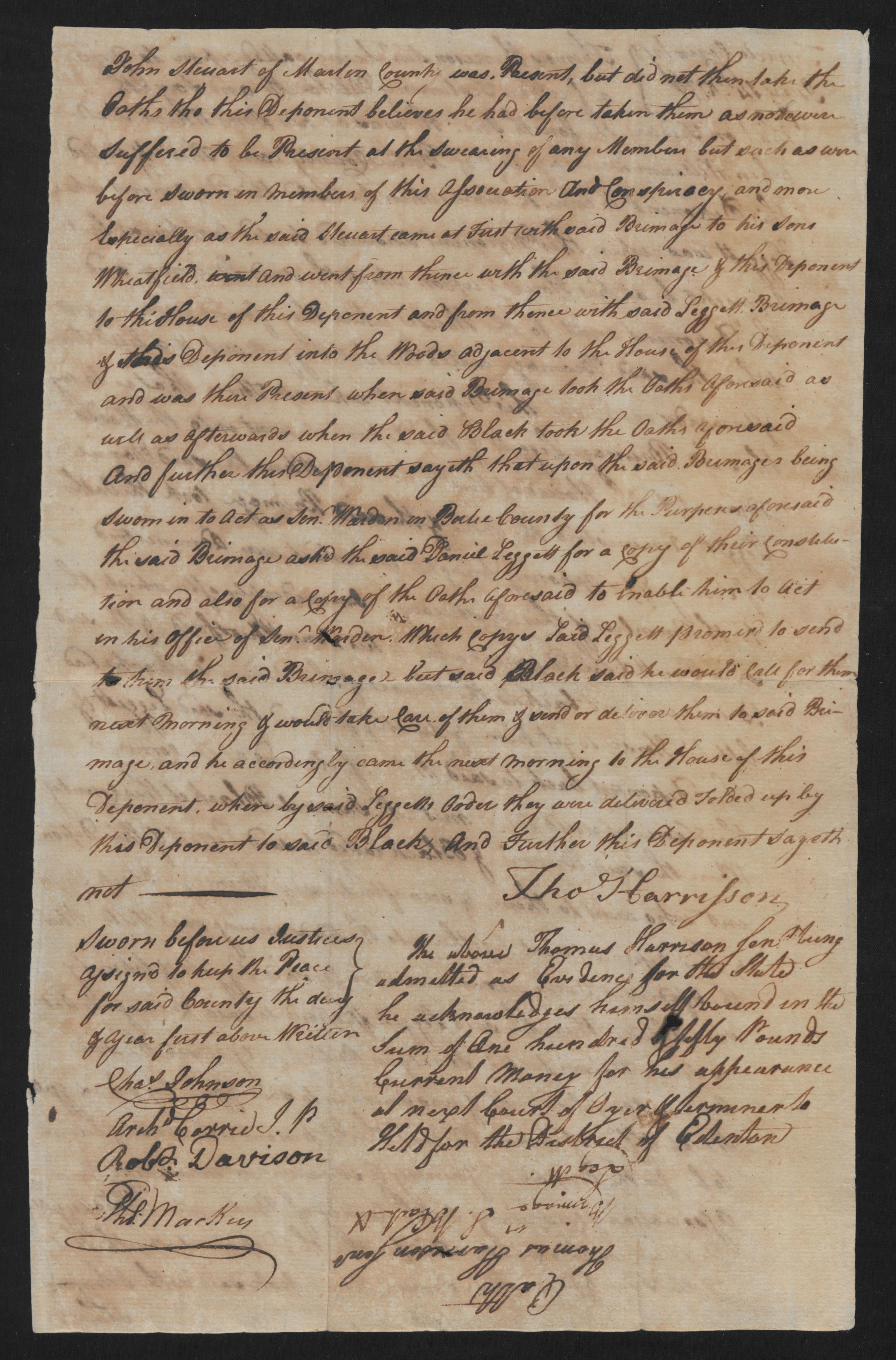 Deposition of Thomas Harrison Sr., 14 July 1777, page 2