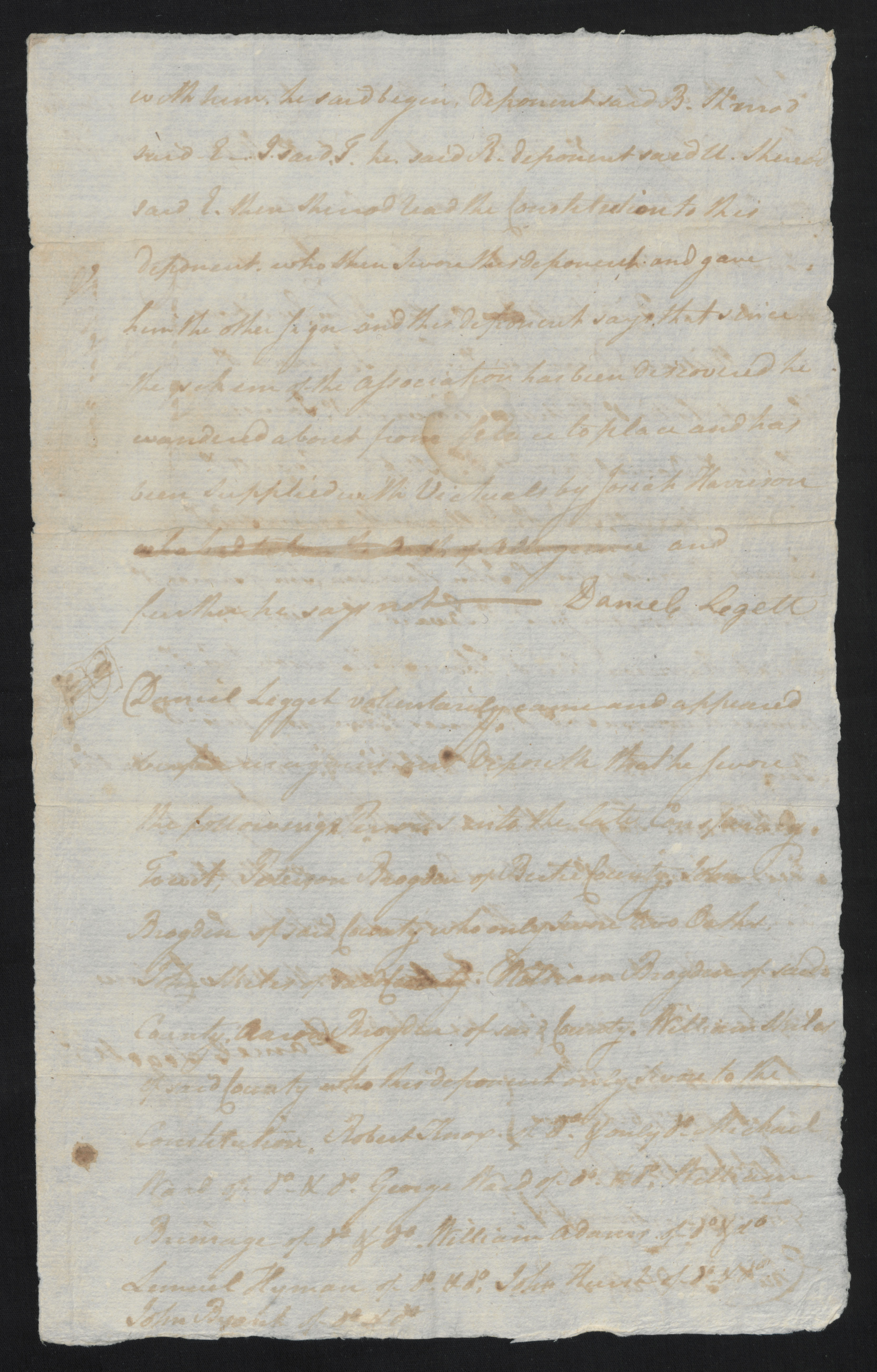 Deposition of Daniel Leggett, 13 August 1777, page 3