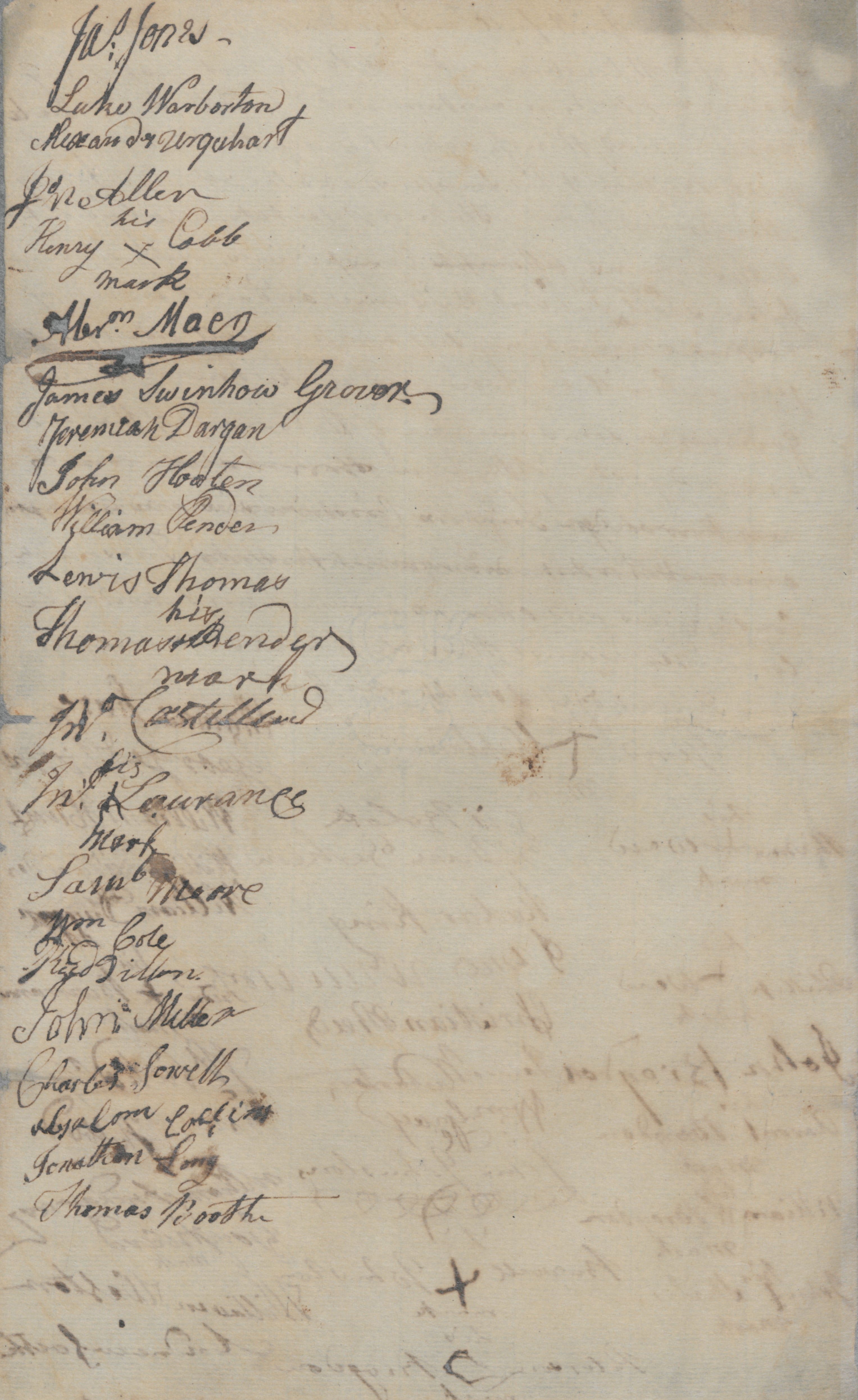 List of People Swearing the Oath of Allegiance to the State of North Carolina in Bertie County, circa 1778, page 2