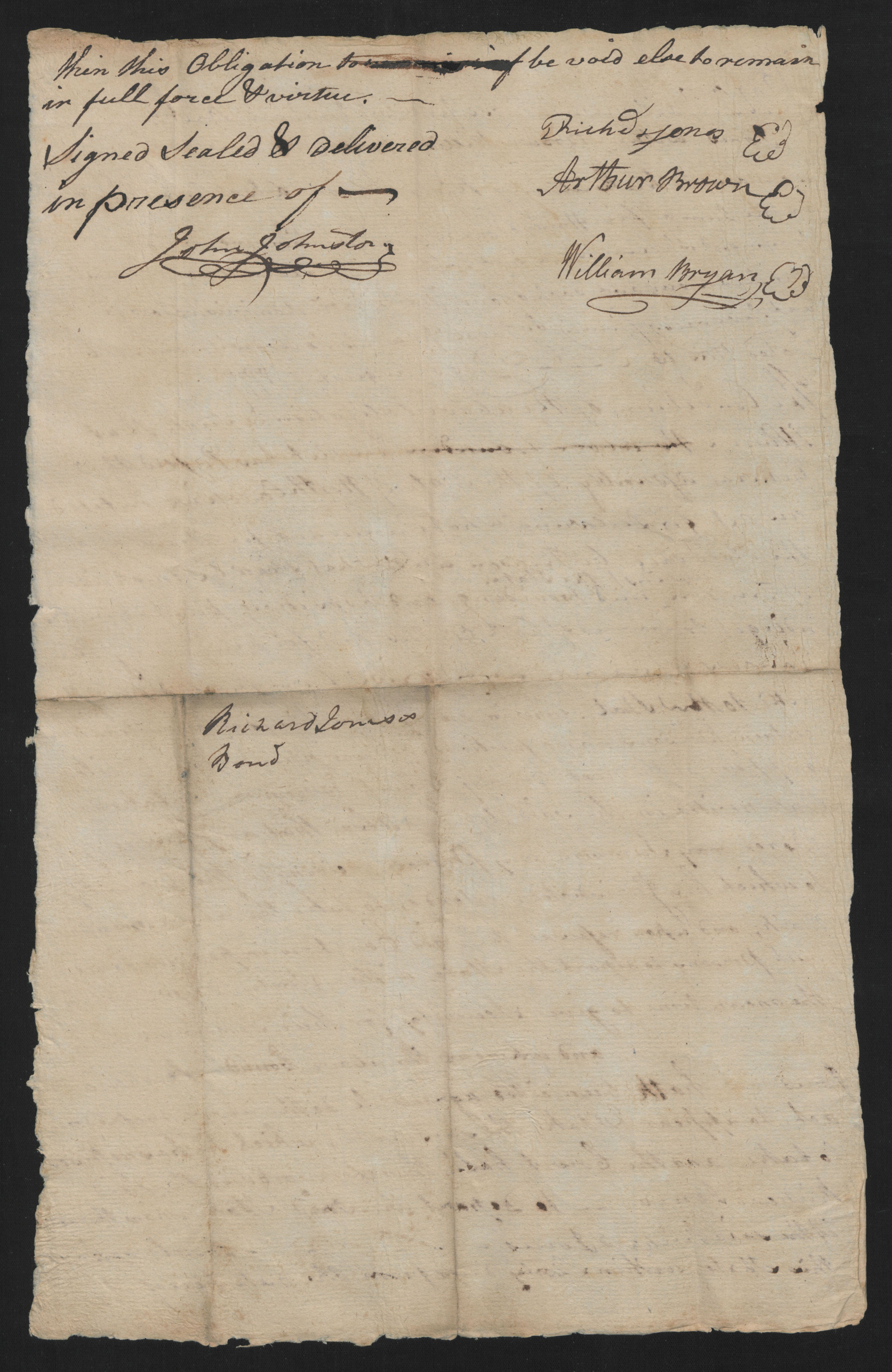 Bond from the Bertie County Court for Richard Jones to leave North Carolina, 13 August 1777, page 2