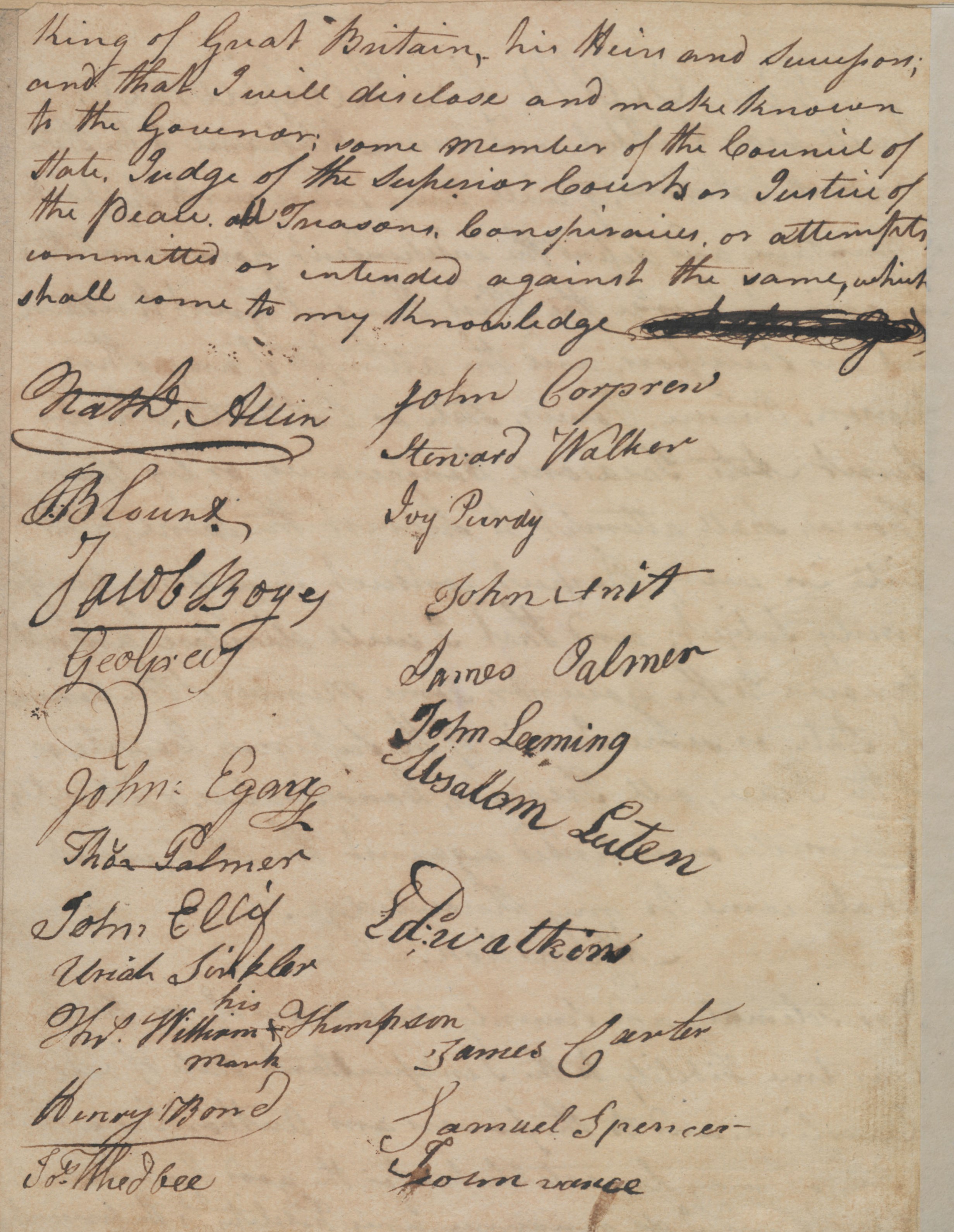 List of People Swearing the Oath of Allegiance to the State of North Carolina in Edenton, 23 June 1778, page 3