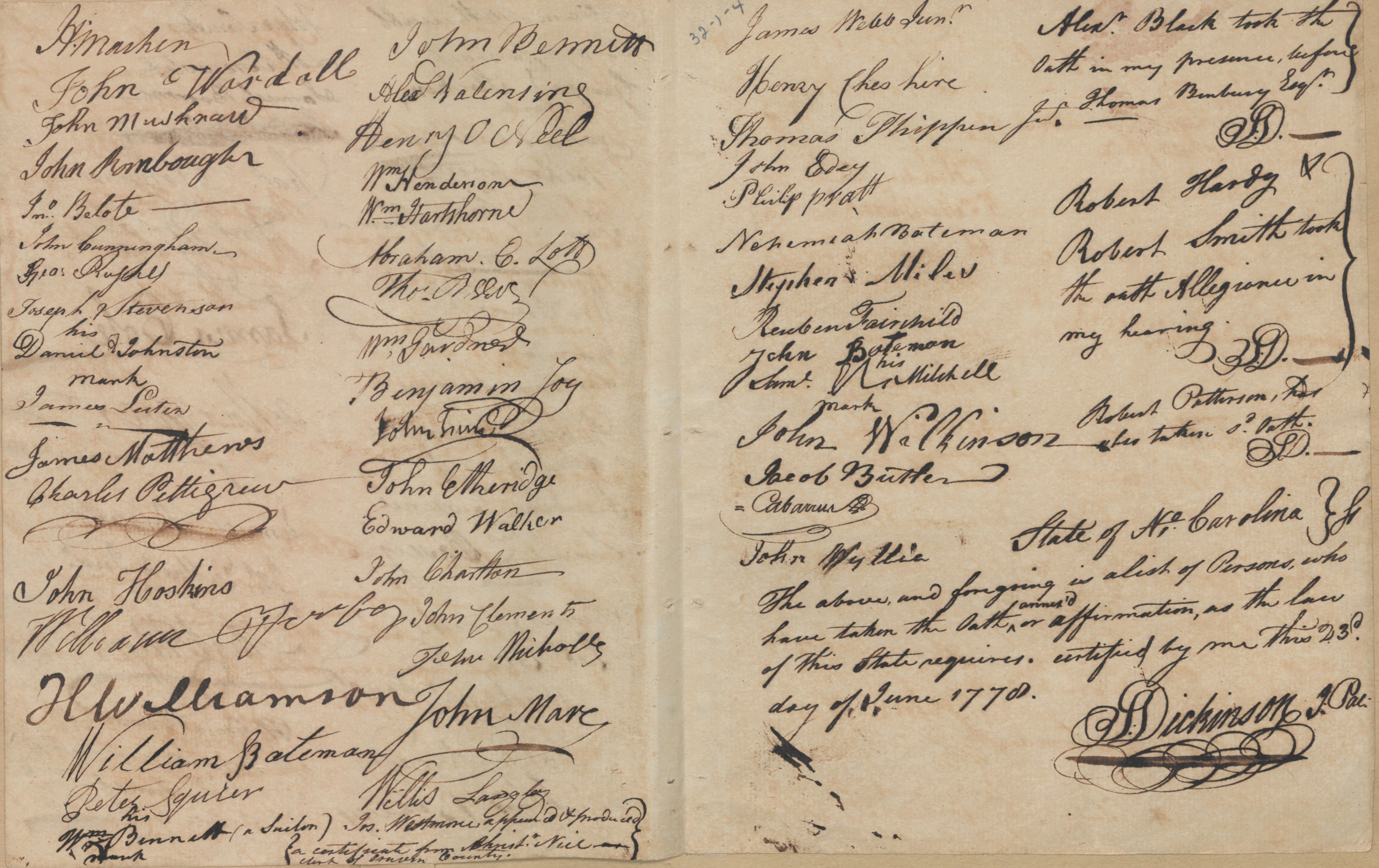 List of People Swearing the Oath of Allegiance to the State of North Carolina in Edenton, 23 June 1778, page 5