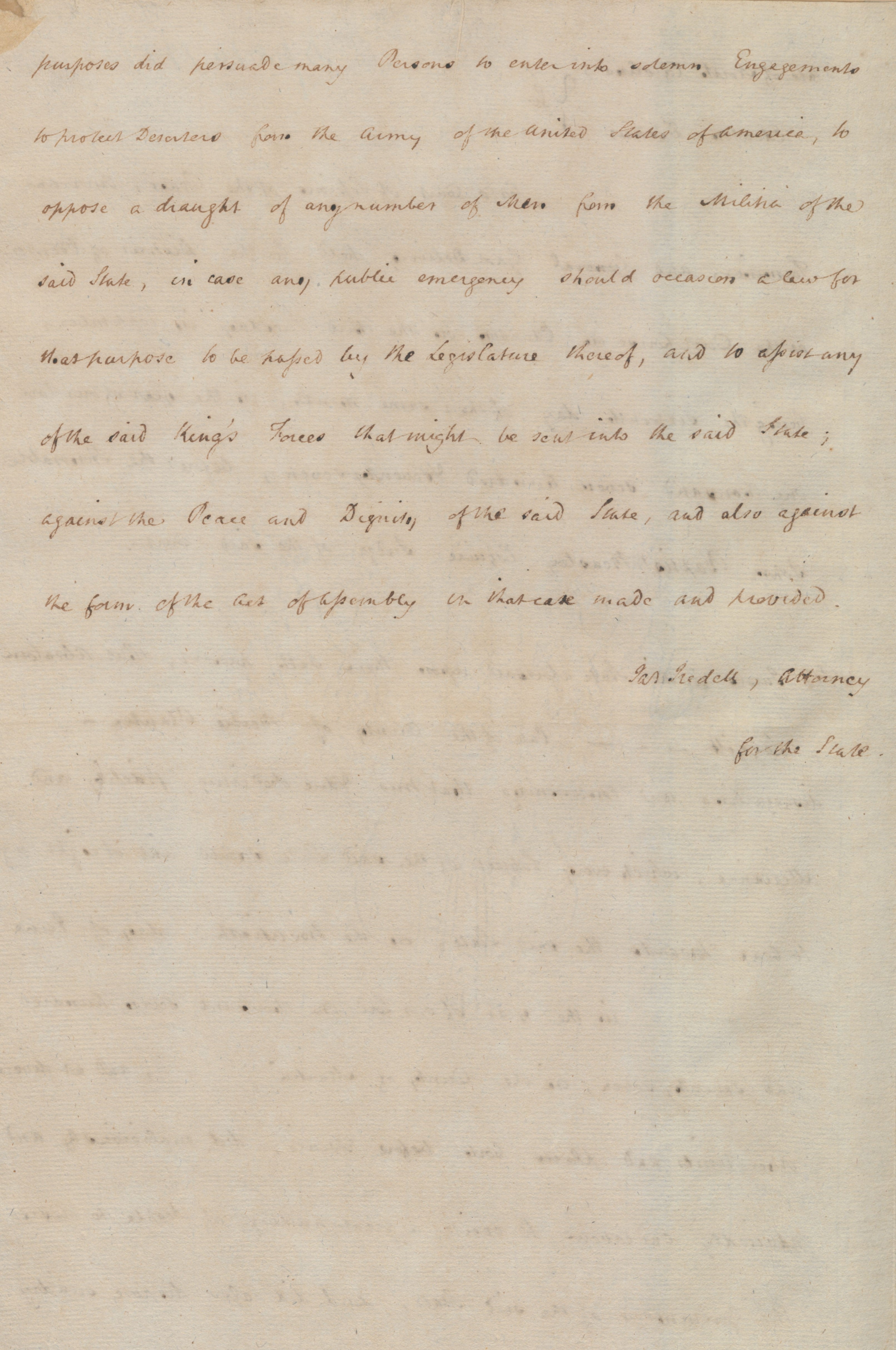 Indictment from the Edenton District Court against Absalom Leggett, 16 September 1777, page 2