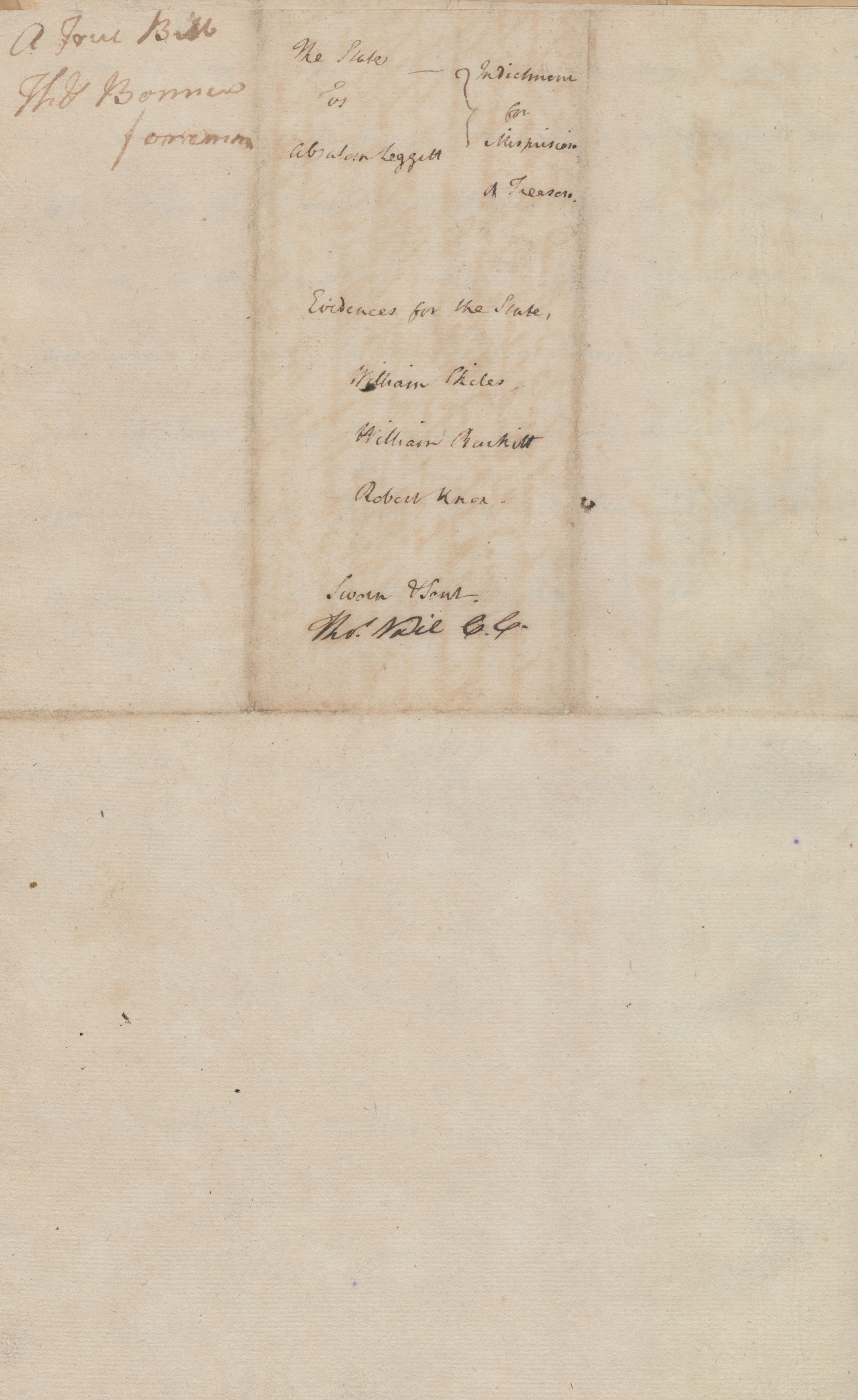 Indictment from the Edenton District Court against Absalom Leggett, 16 September 1777, page 3