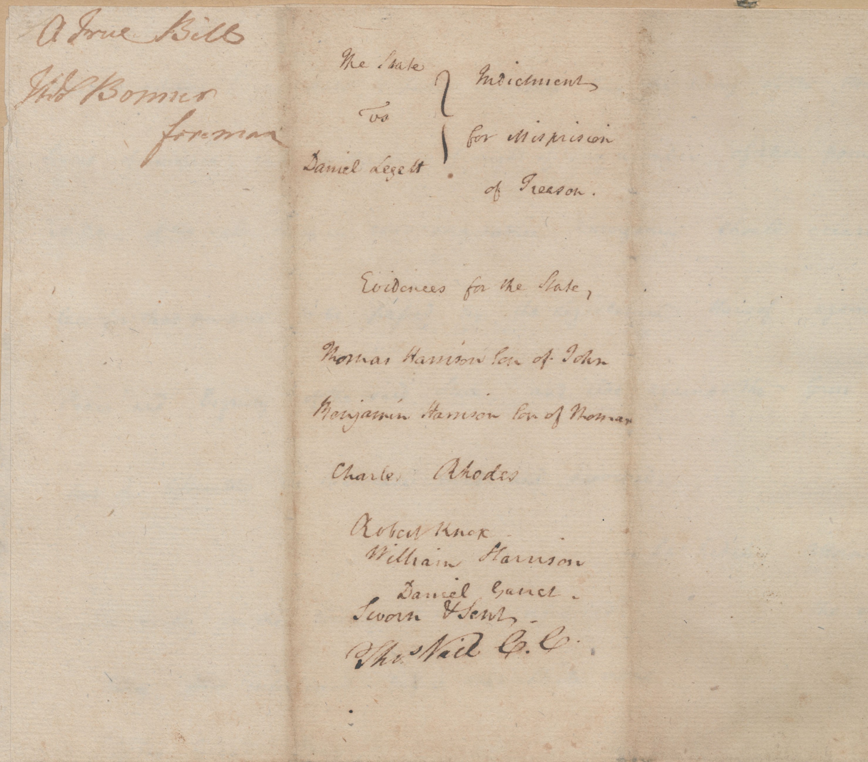 Indictment from the Edenton District Court against Daniel Leggett, 16 September 1777, page 3
