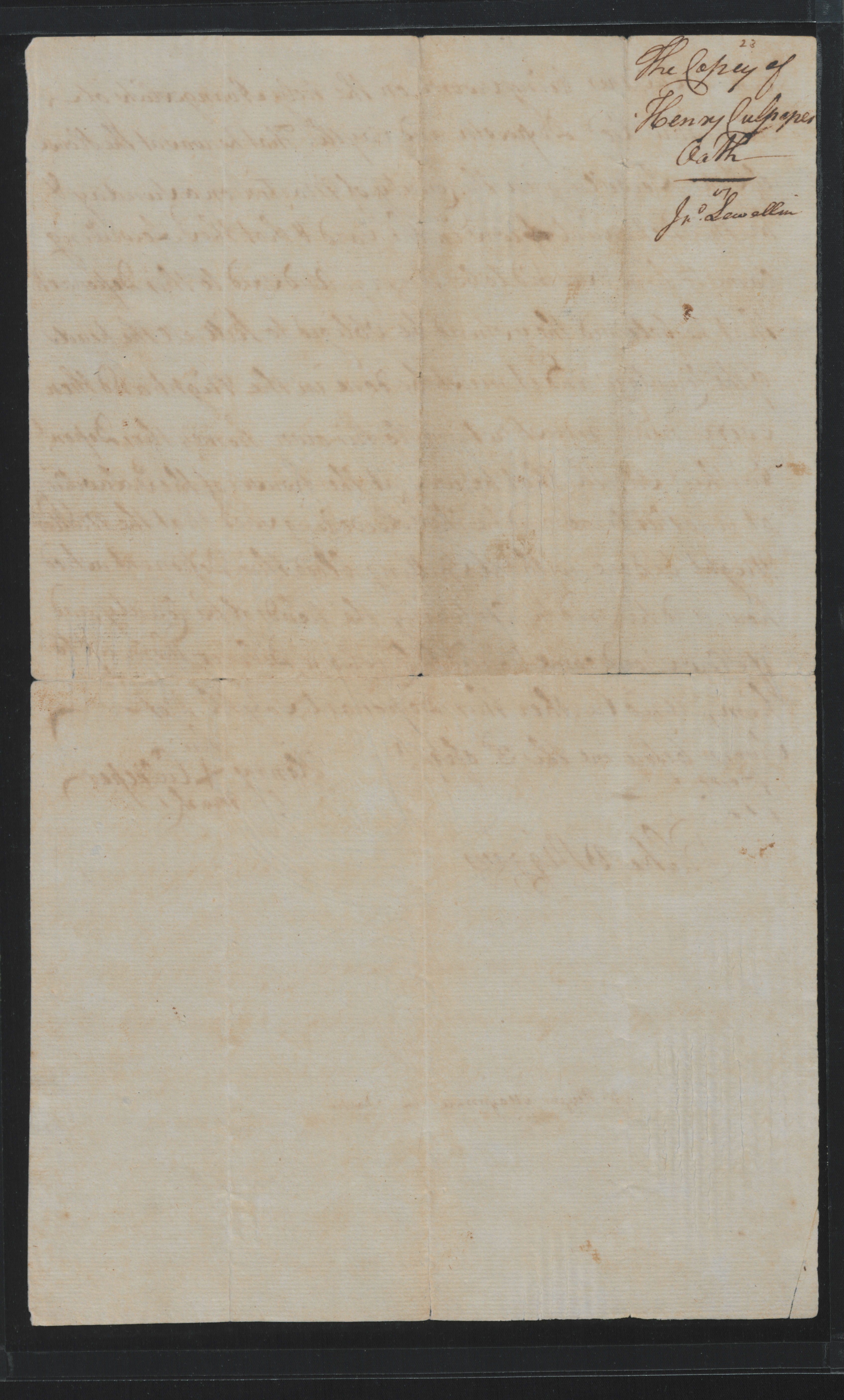 Deposition of Henry Culpeper, 3 September 1777, page 2